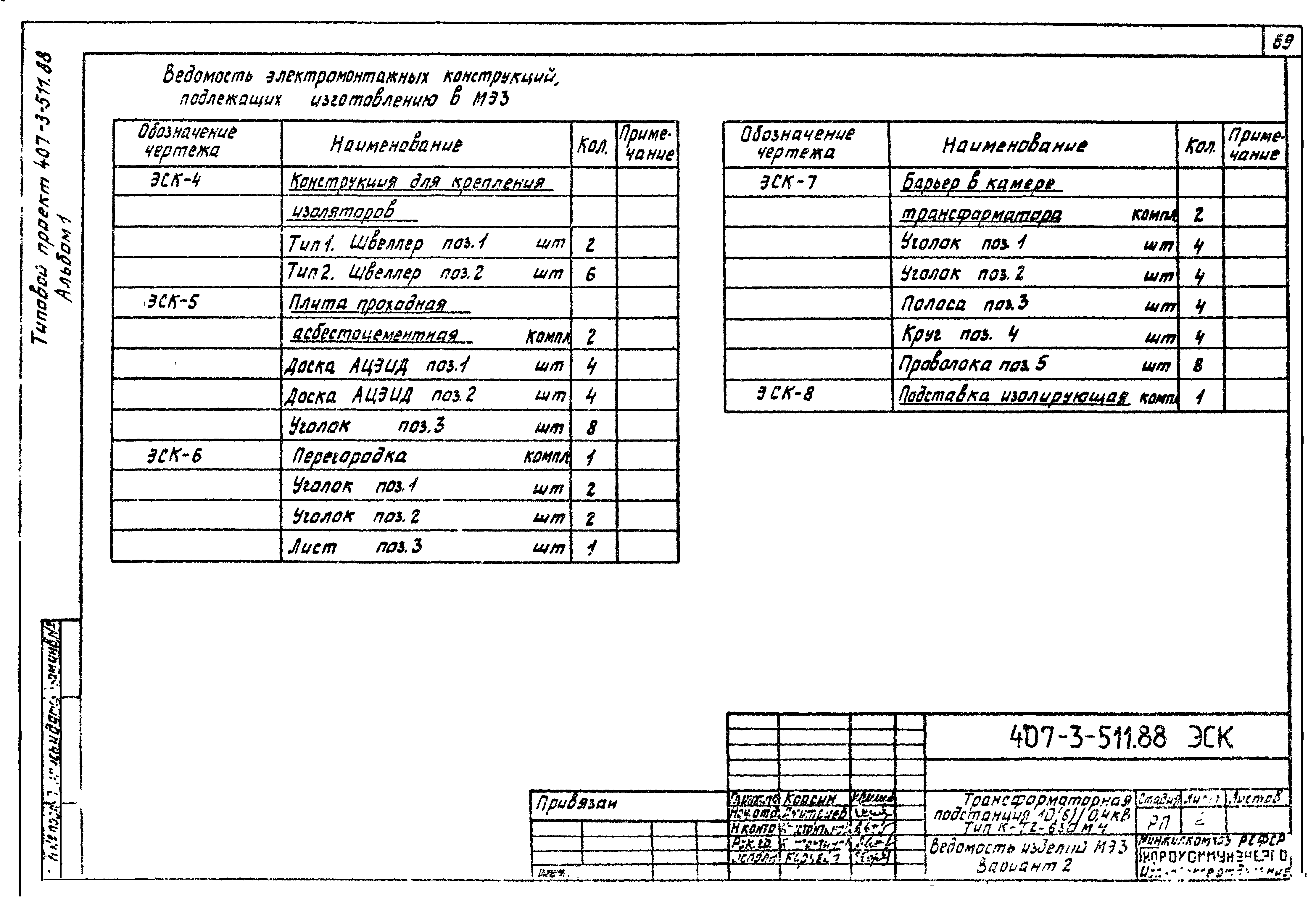 Типовой проект 407-3-511.88