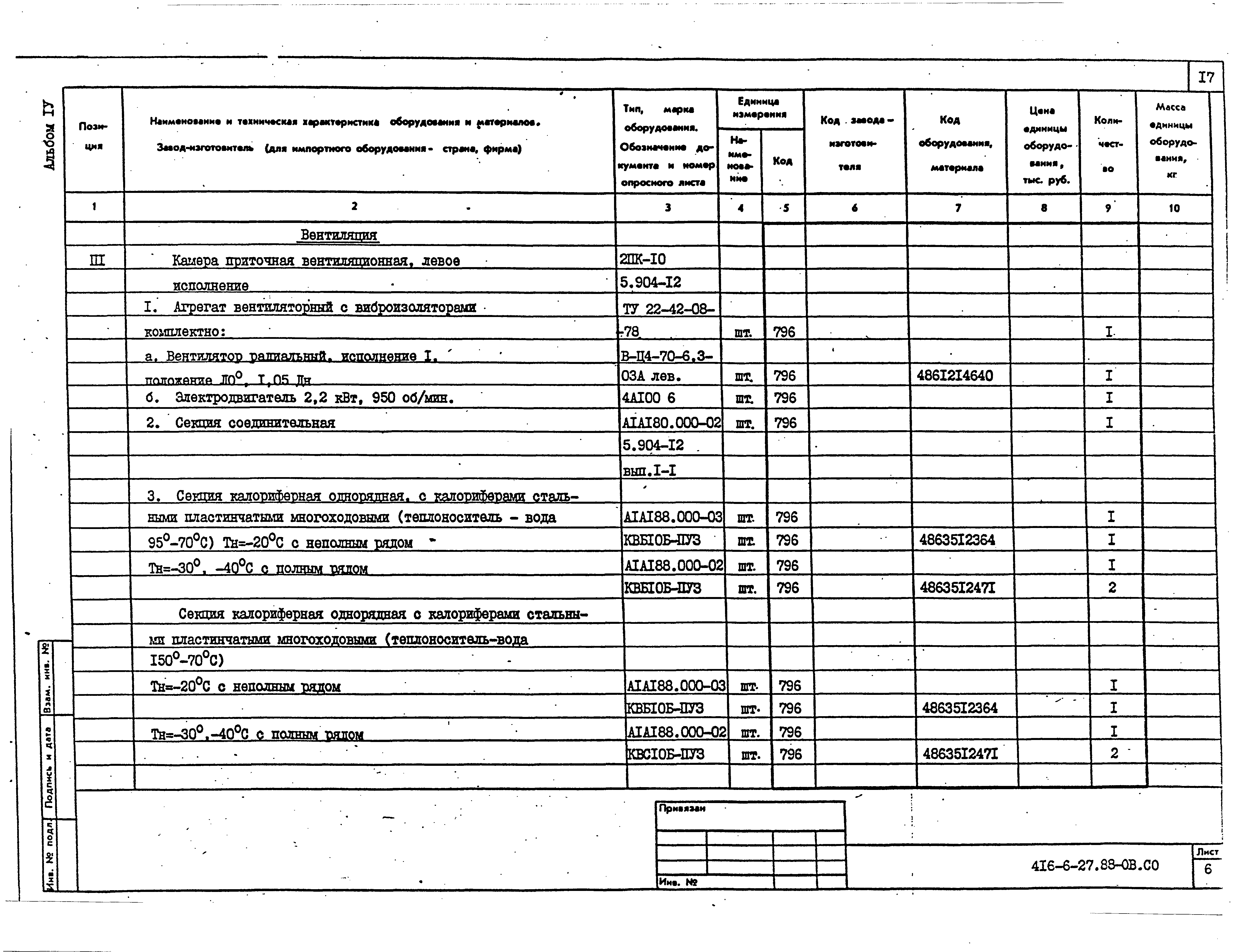 Типовой проект 416-6-27.88