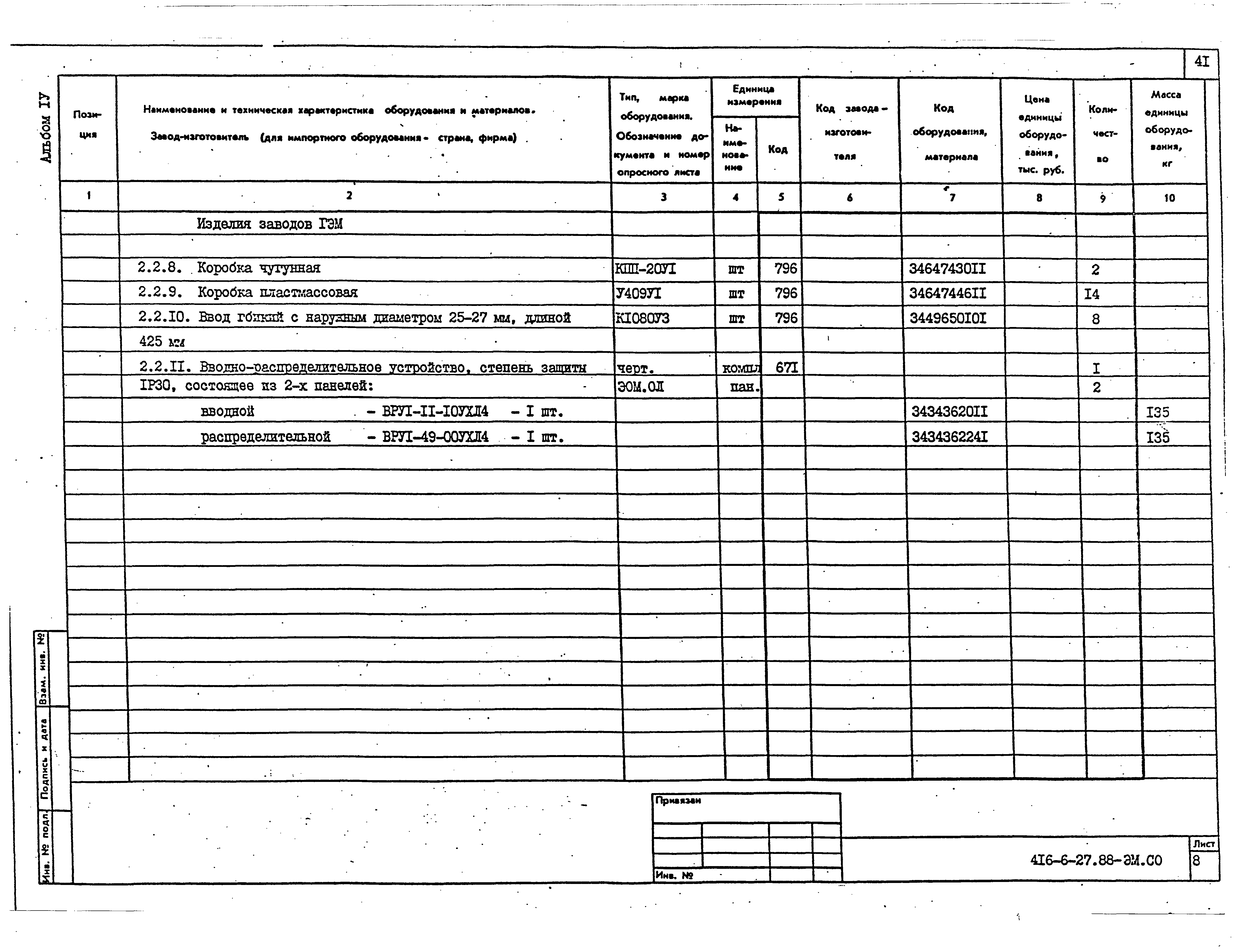 Типовой проект 416-6-27.88
