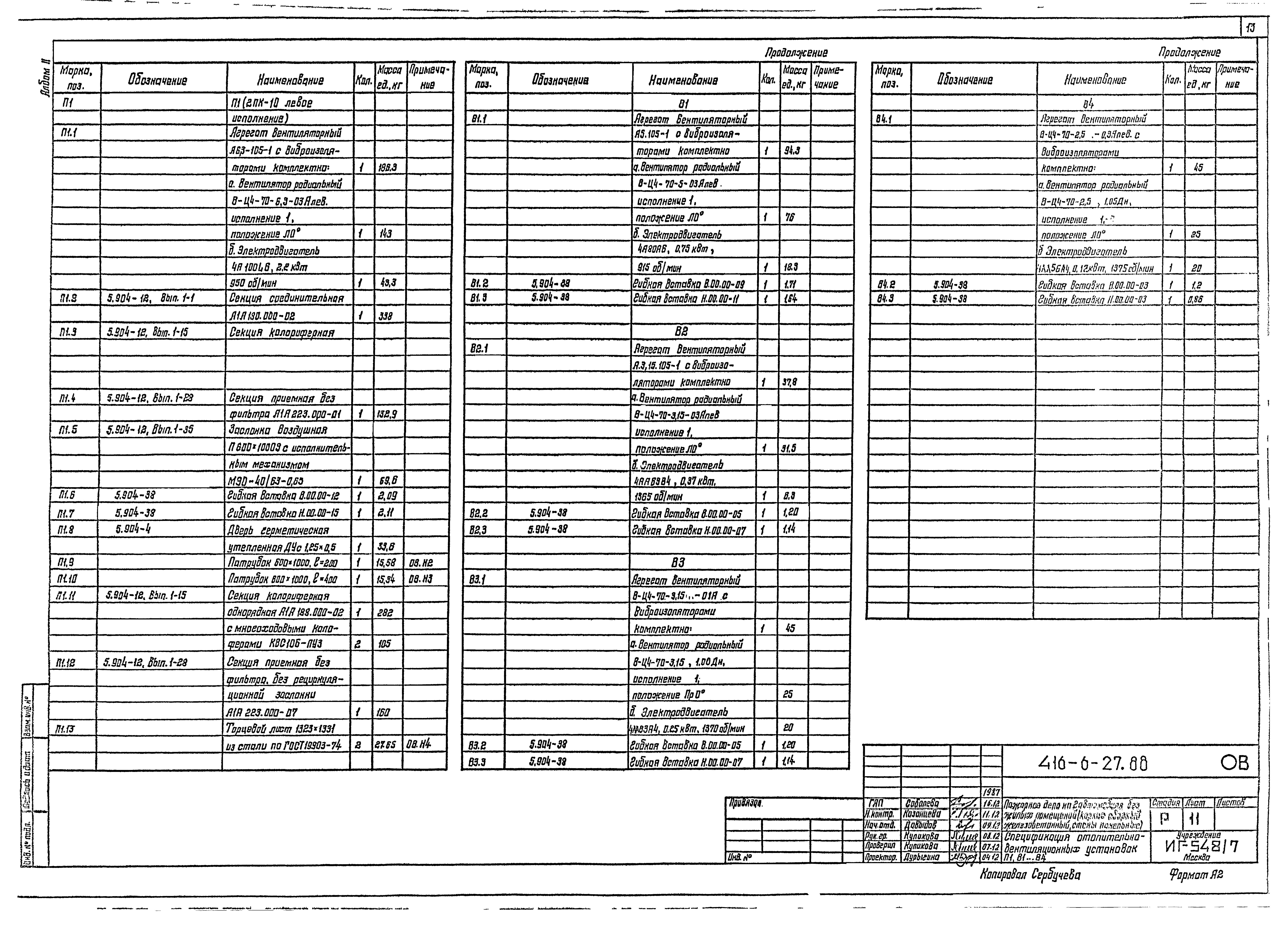Типовой проект 416-6-27.88
