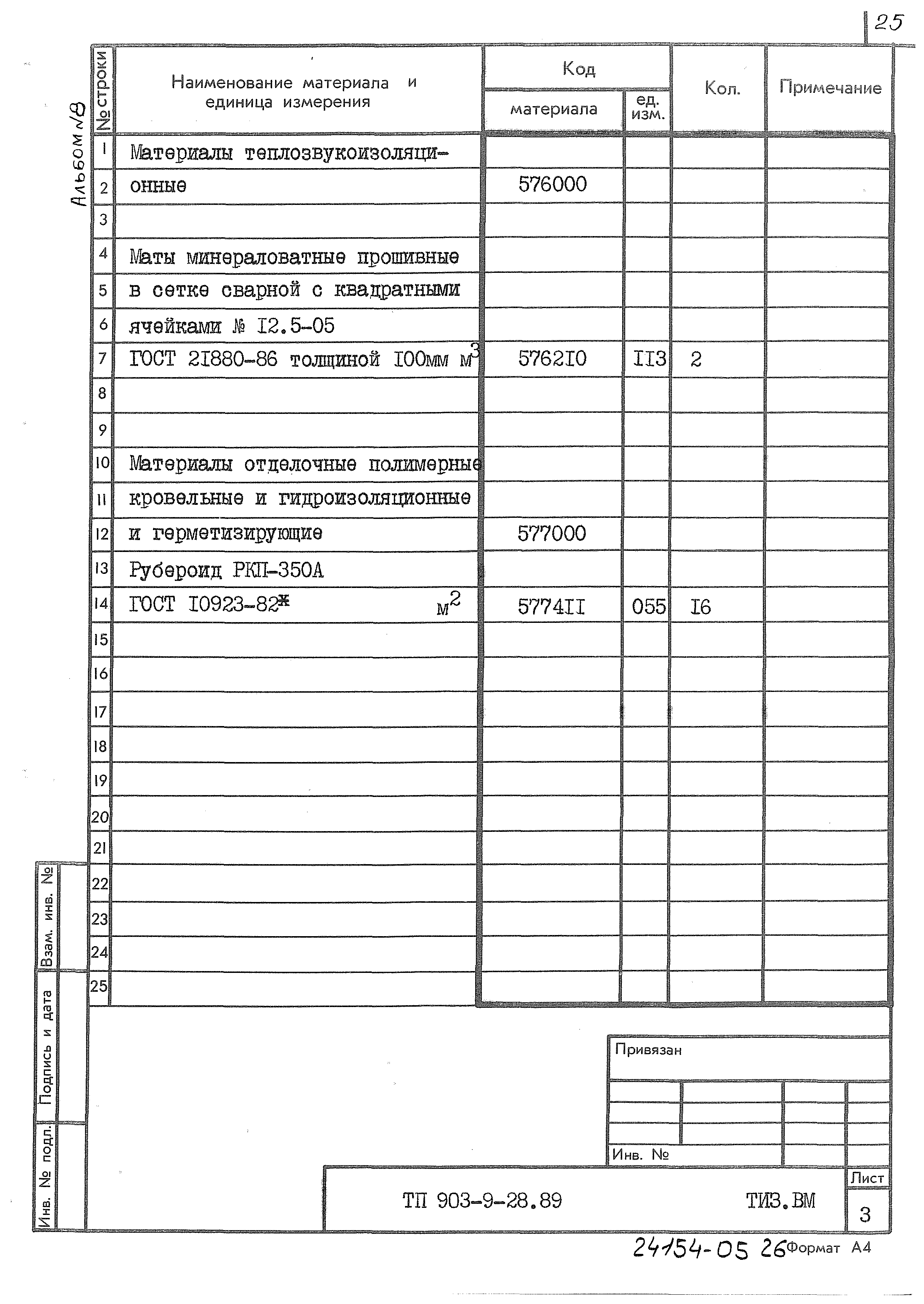 Типовой проект 903-9-28.89