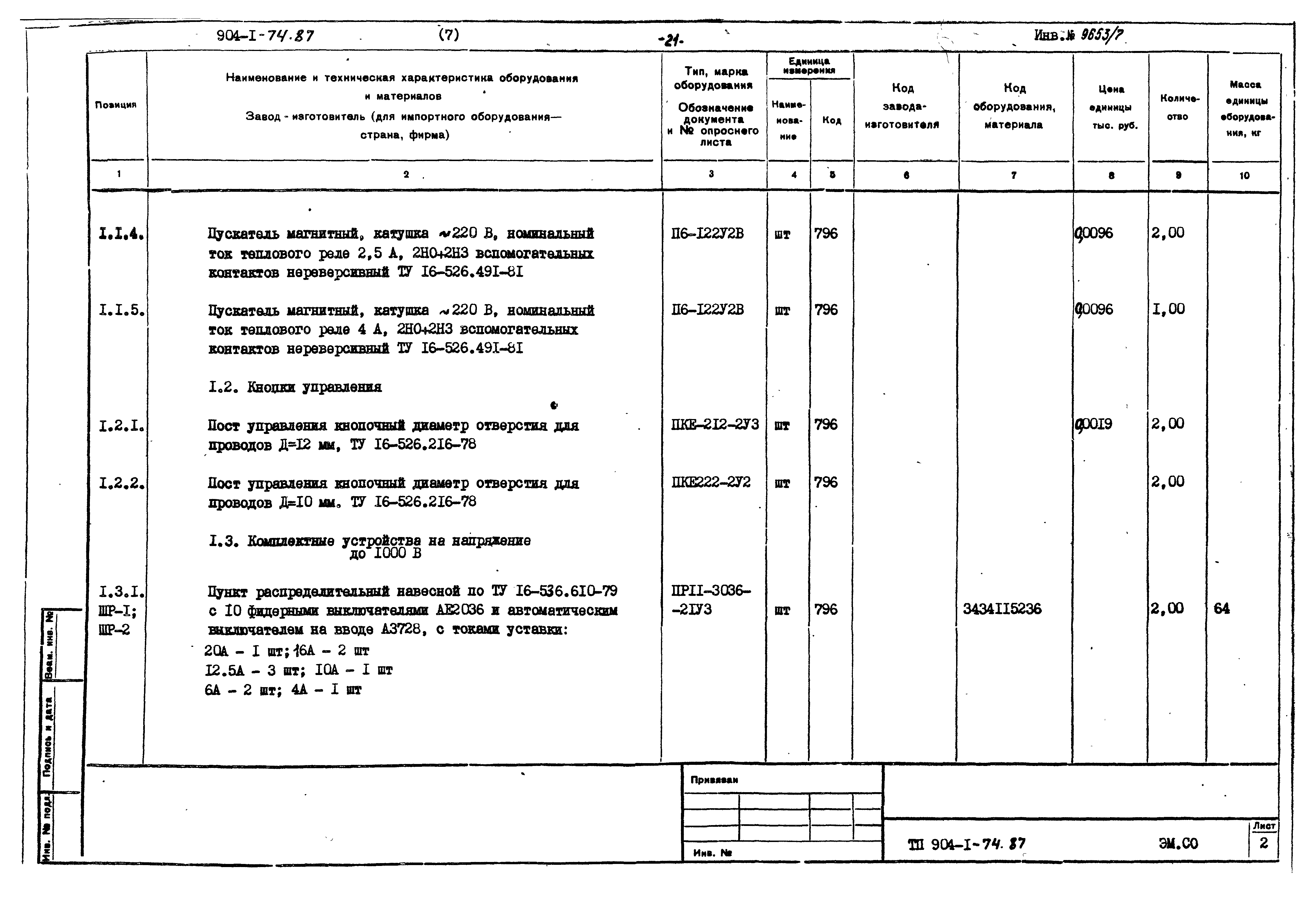 Типовой проект 904-1-74.87