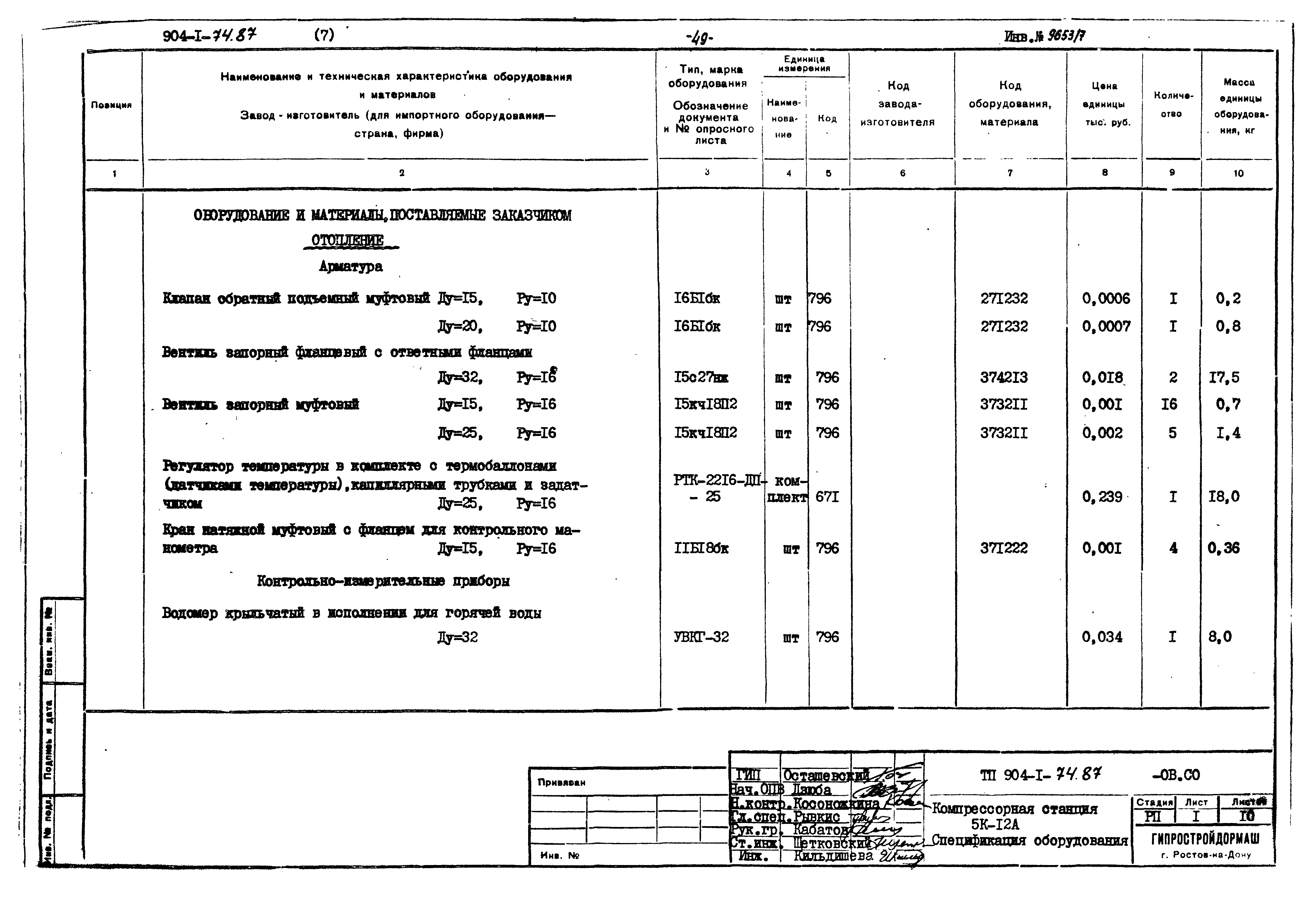 Типовой проект 904-1-74.87