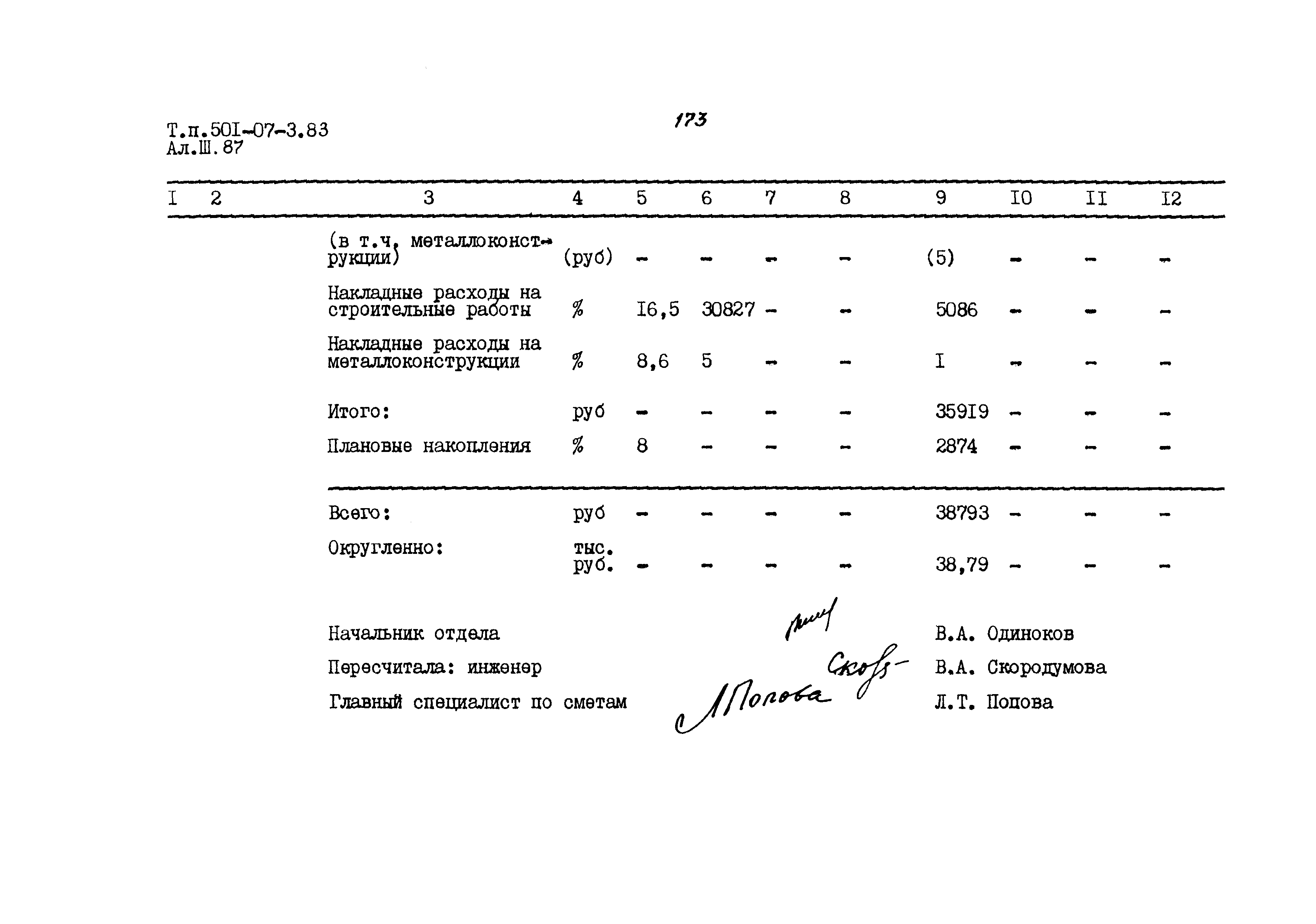 Типовые проектные решения 501-07-3.83