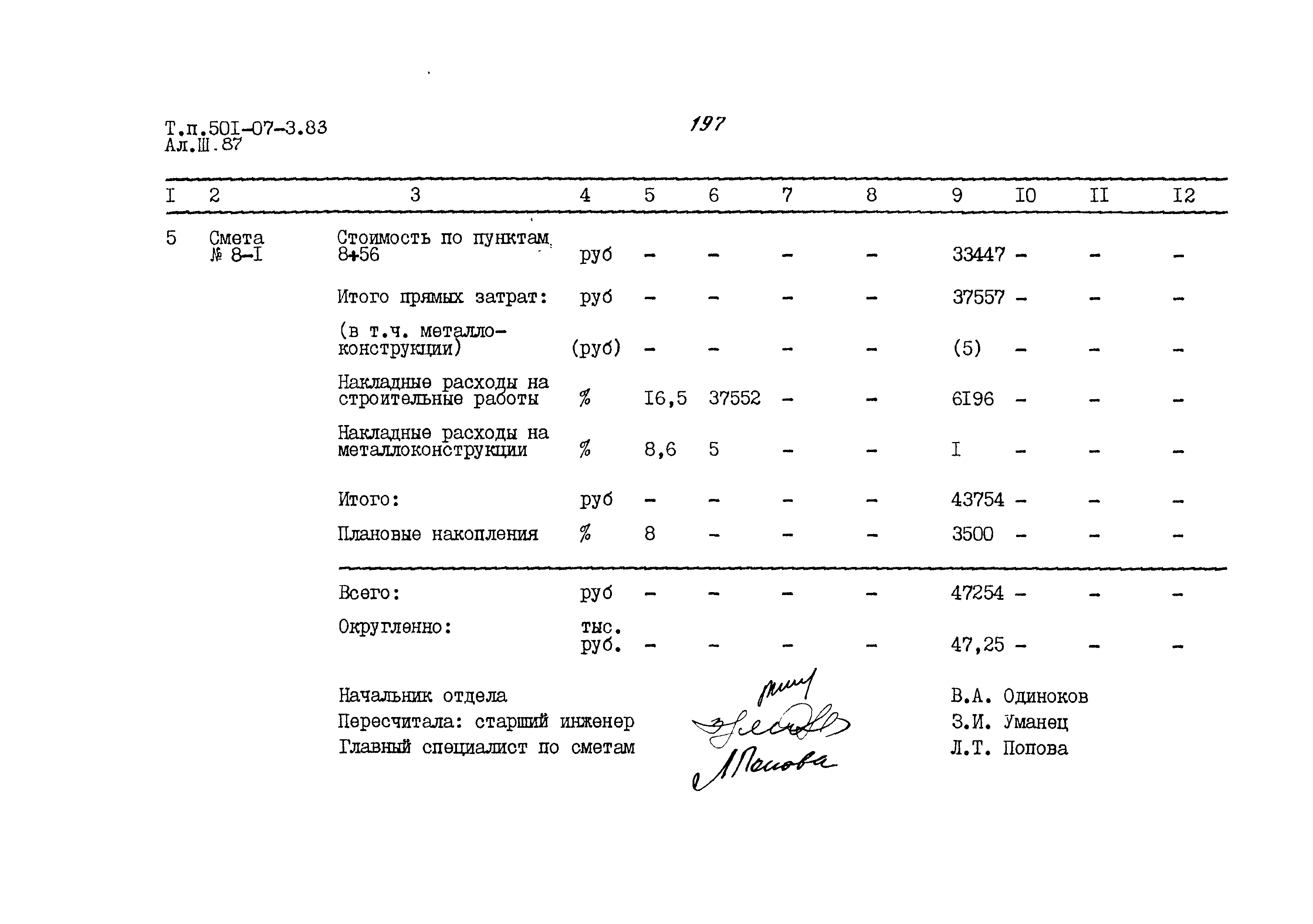 Типовые проектные решения 501-07-3.83