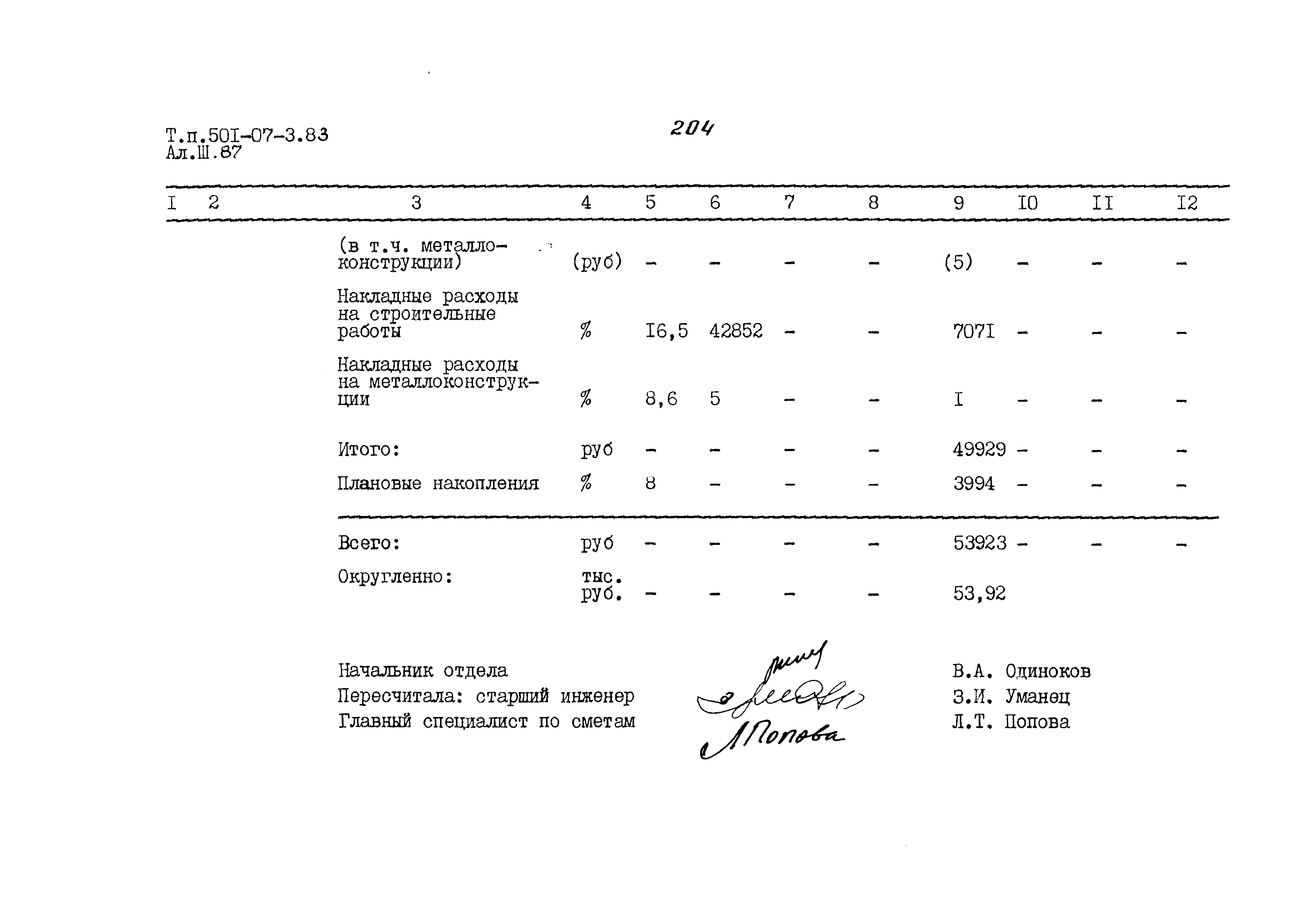 Типовые проектные решения 501-07-3.83