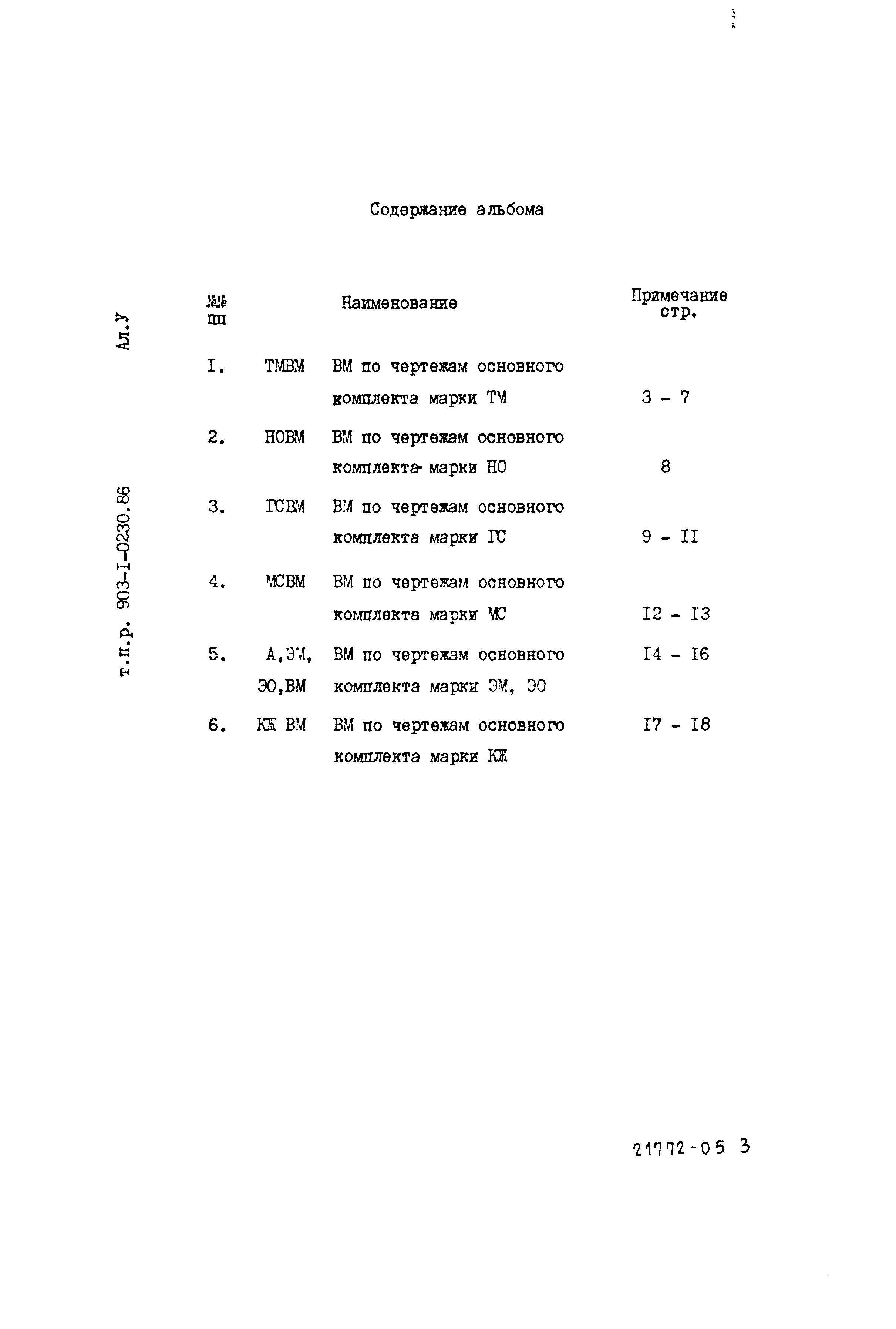 Типовые проектные решения 903-1-0230.86