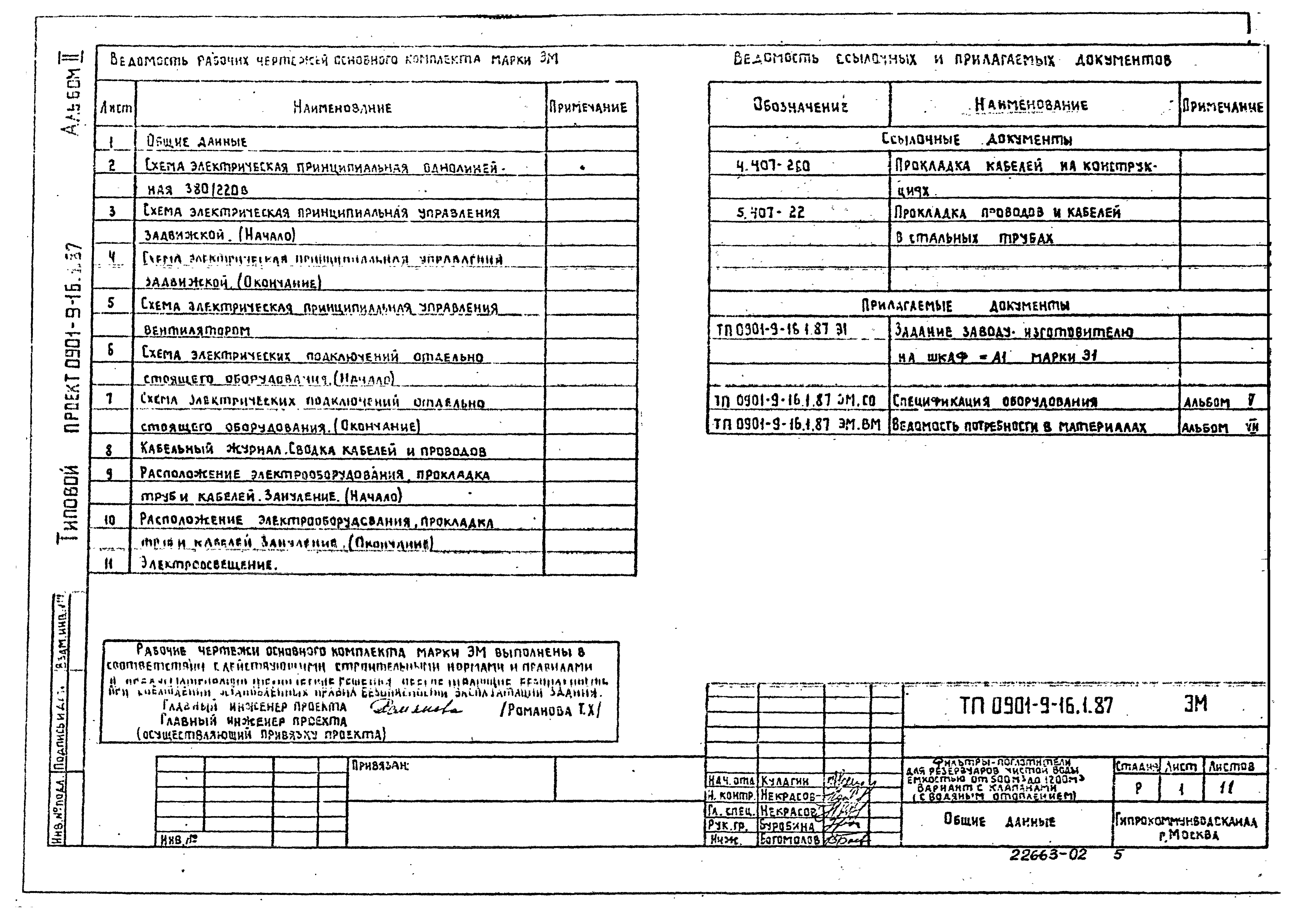Типовой проект 0901-9-16.1.87