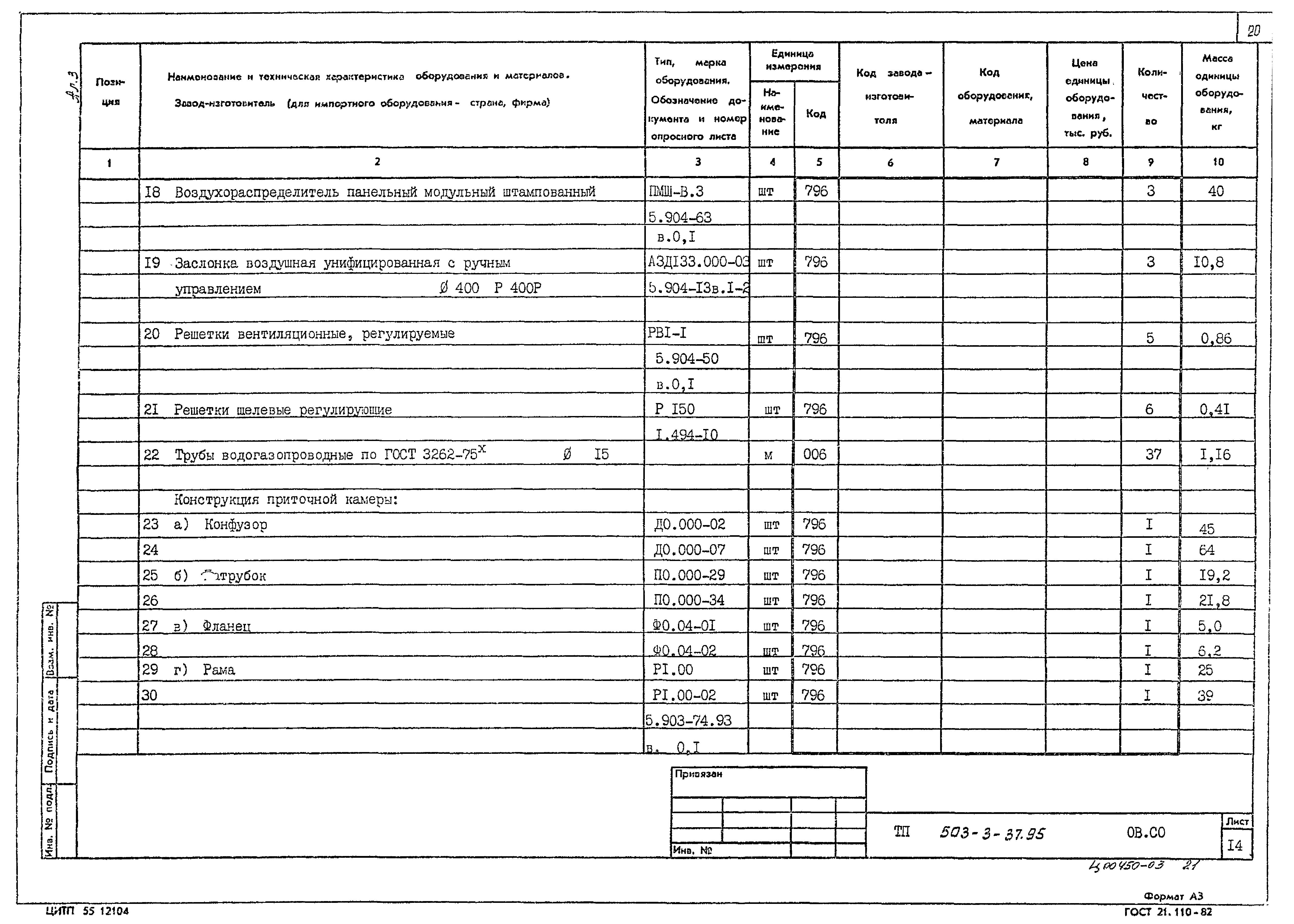 Типовой проект 503-3-37.95