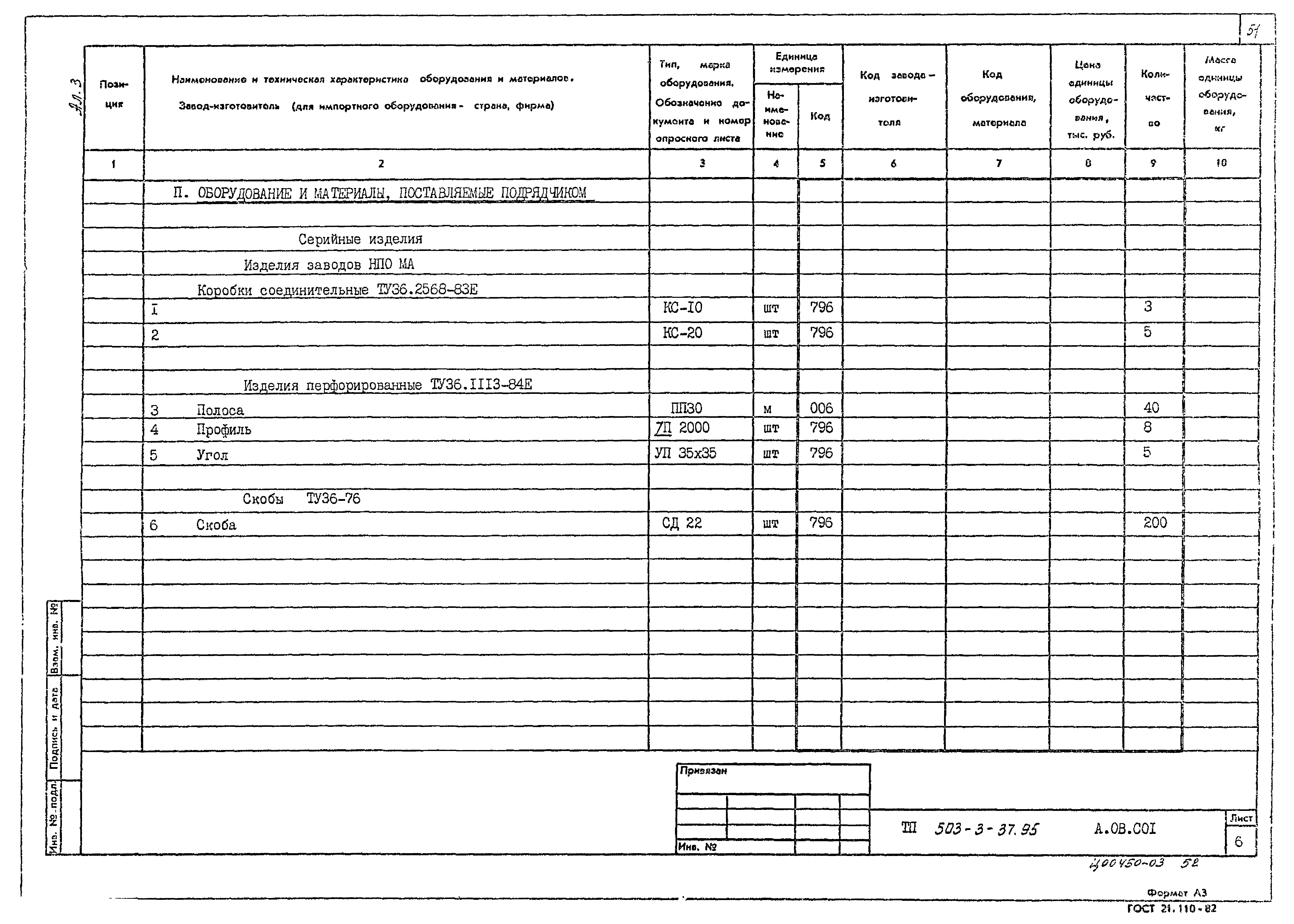 Типовой проект 503-3-37.95