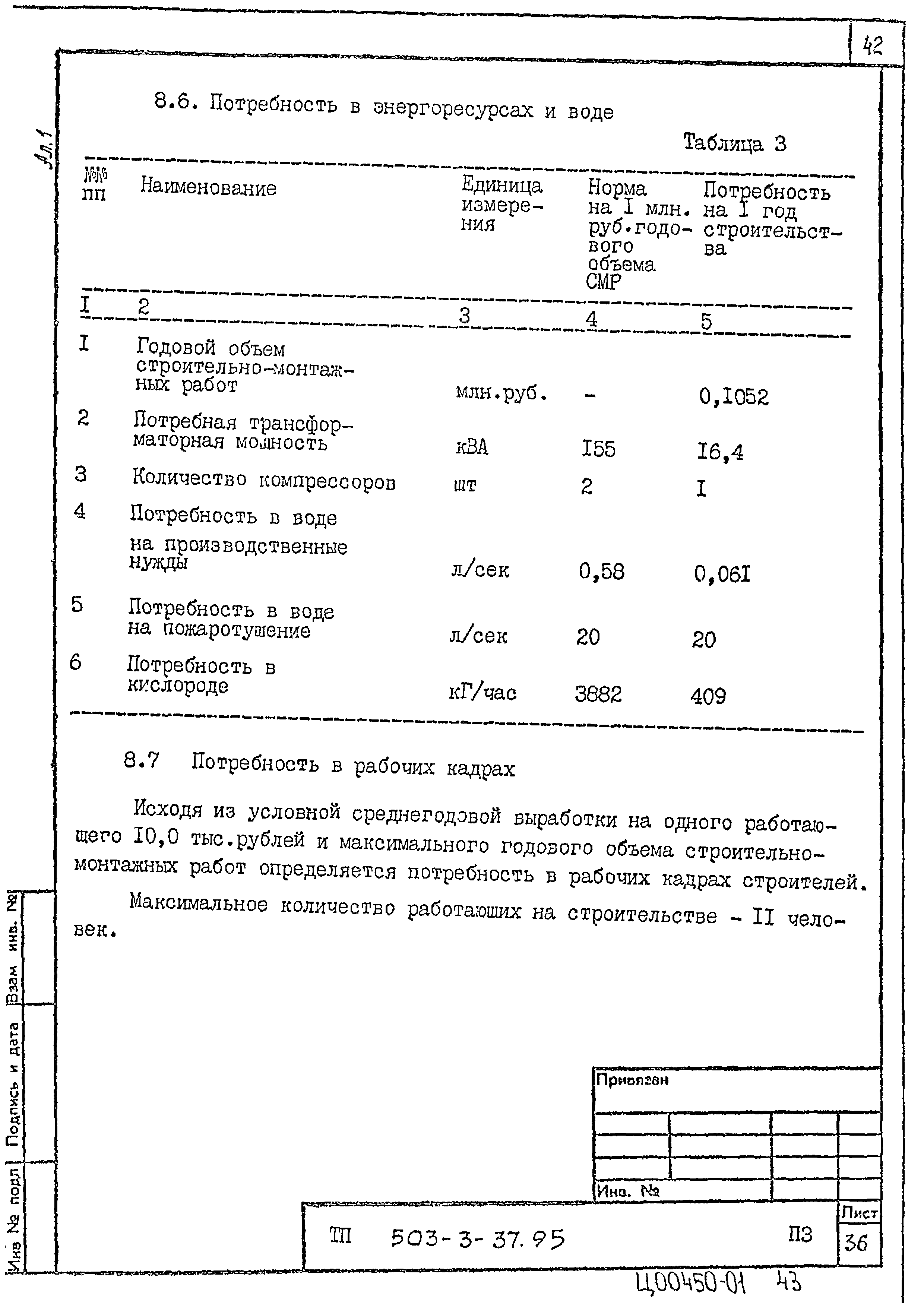 Типовой проект 503-3-37.95