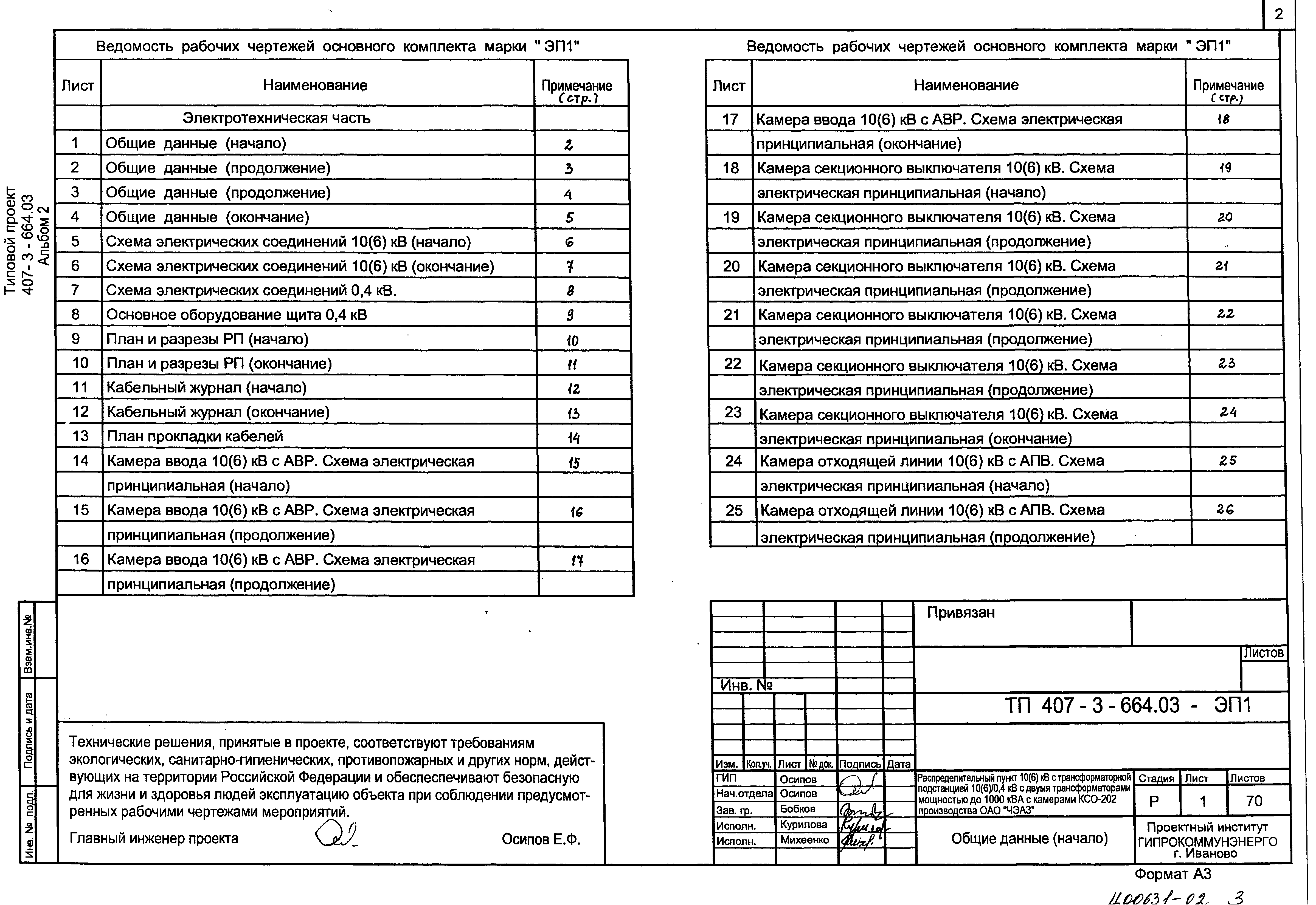 Типовой проект 407-3-664.03
