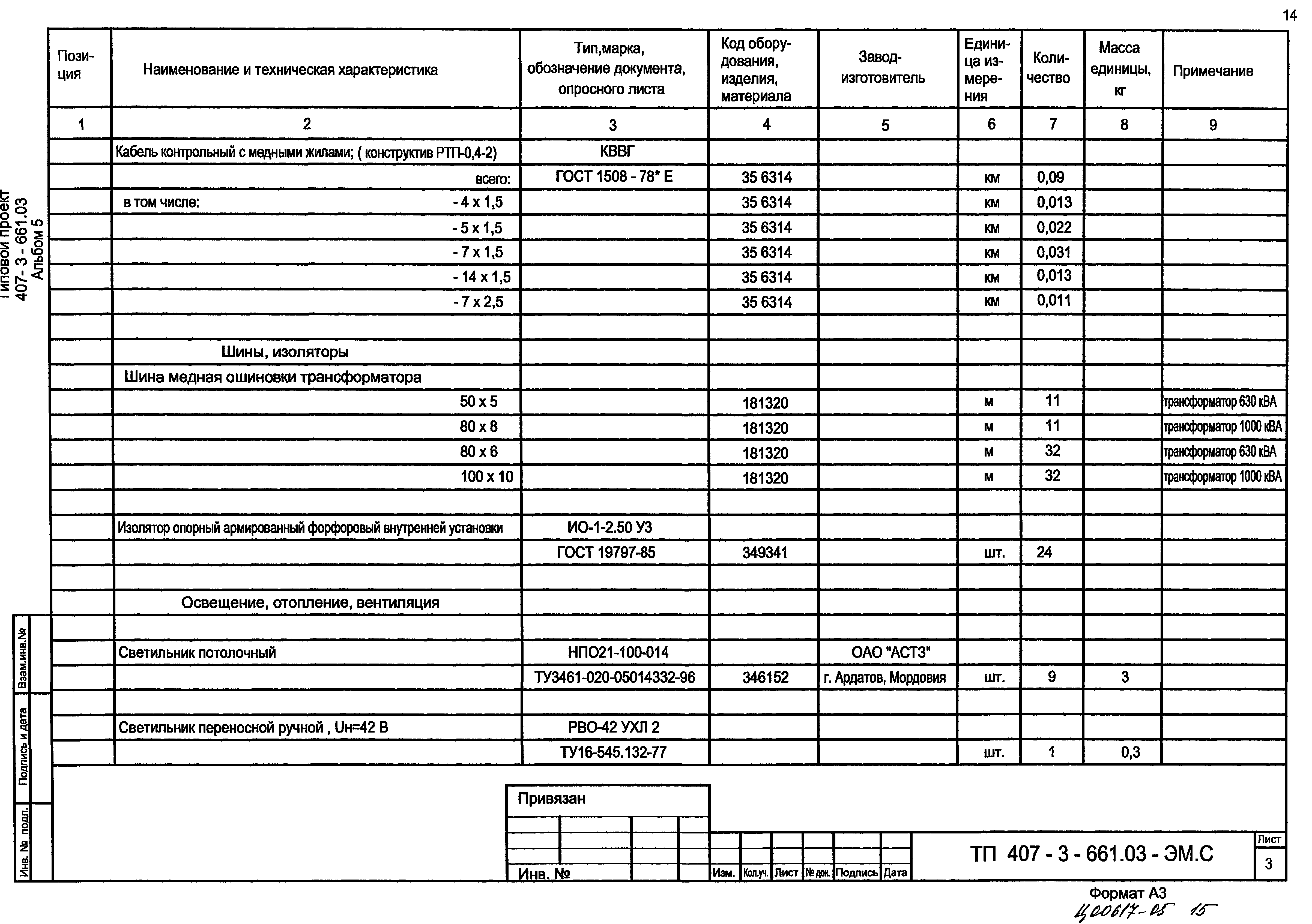 Типовой проект 407-3-661.03