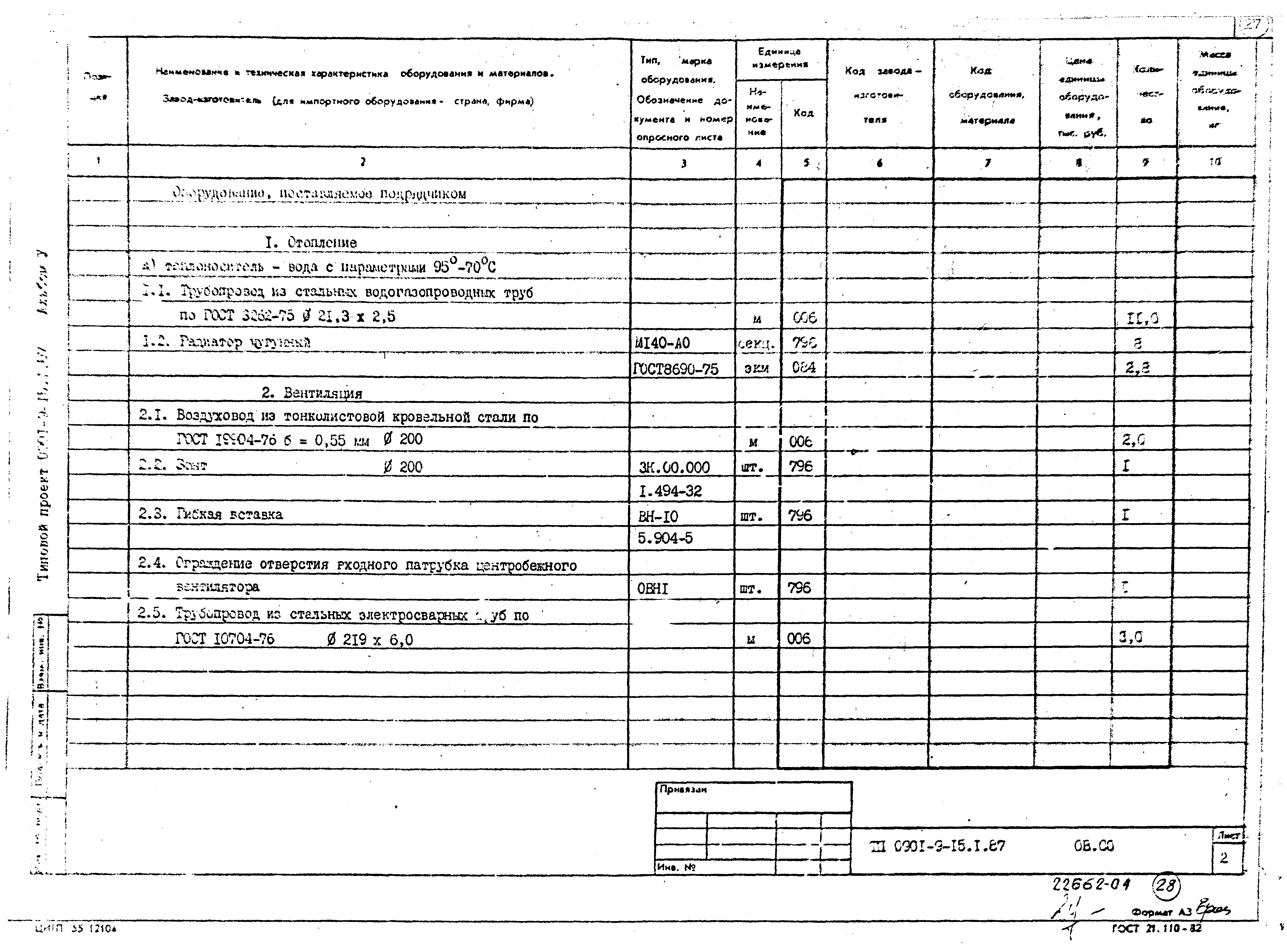 Типовой проект 0901-9-15.1.87