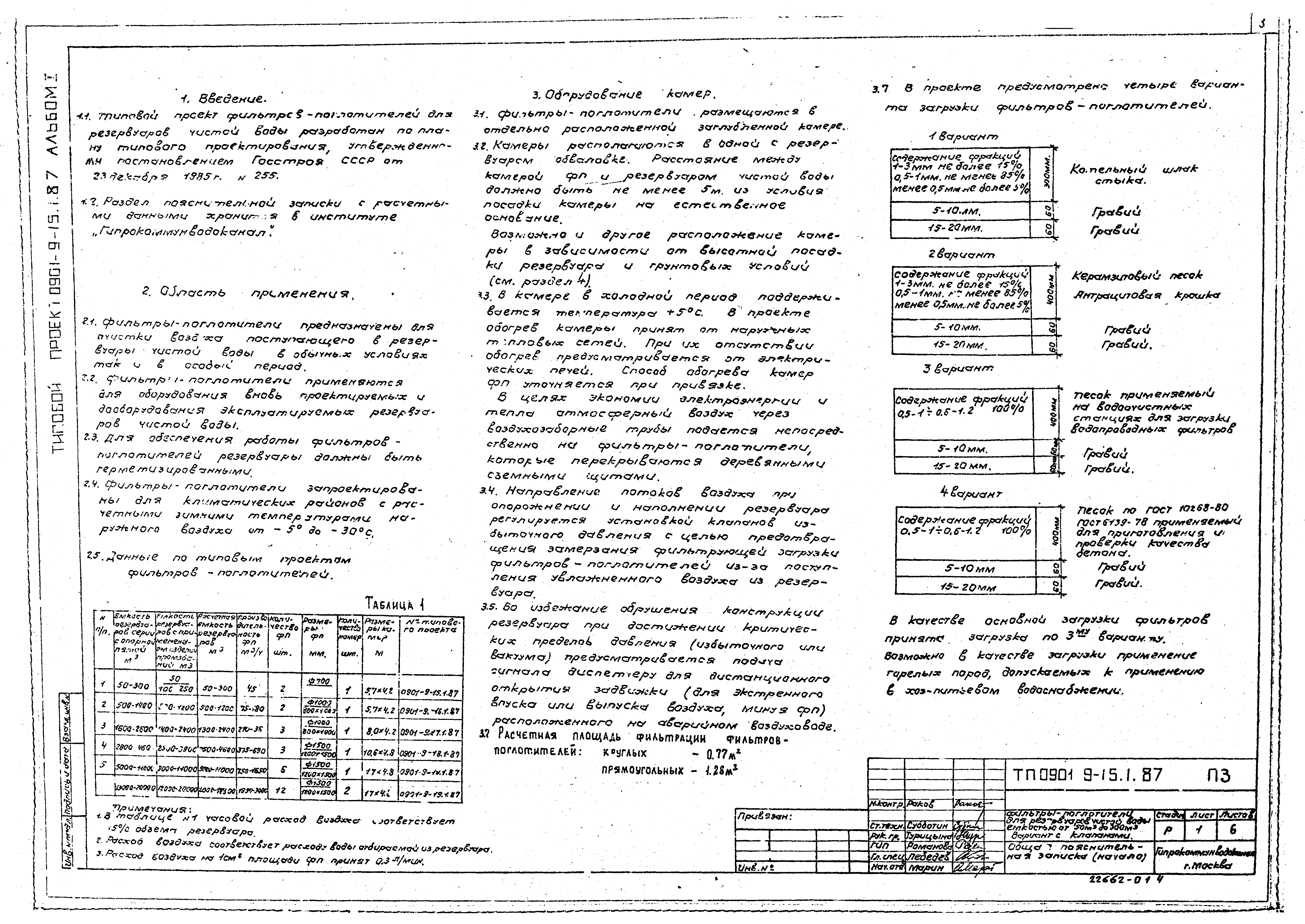 Типовой проект 0901-9-15.1.87