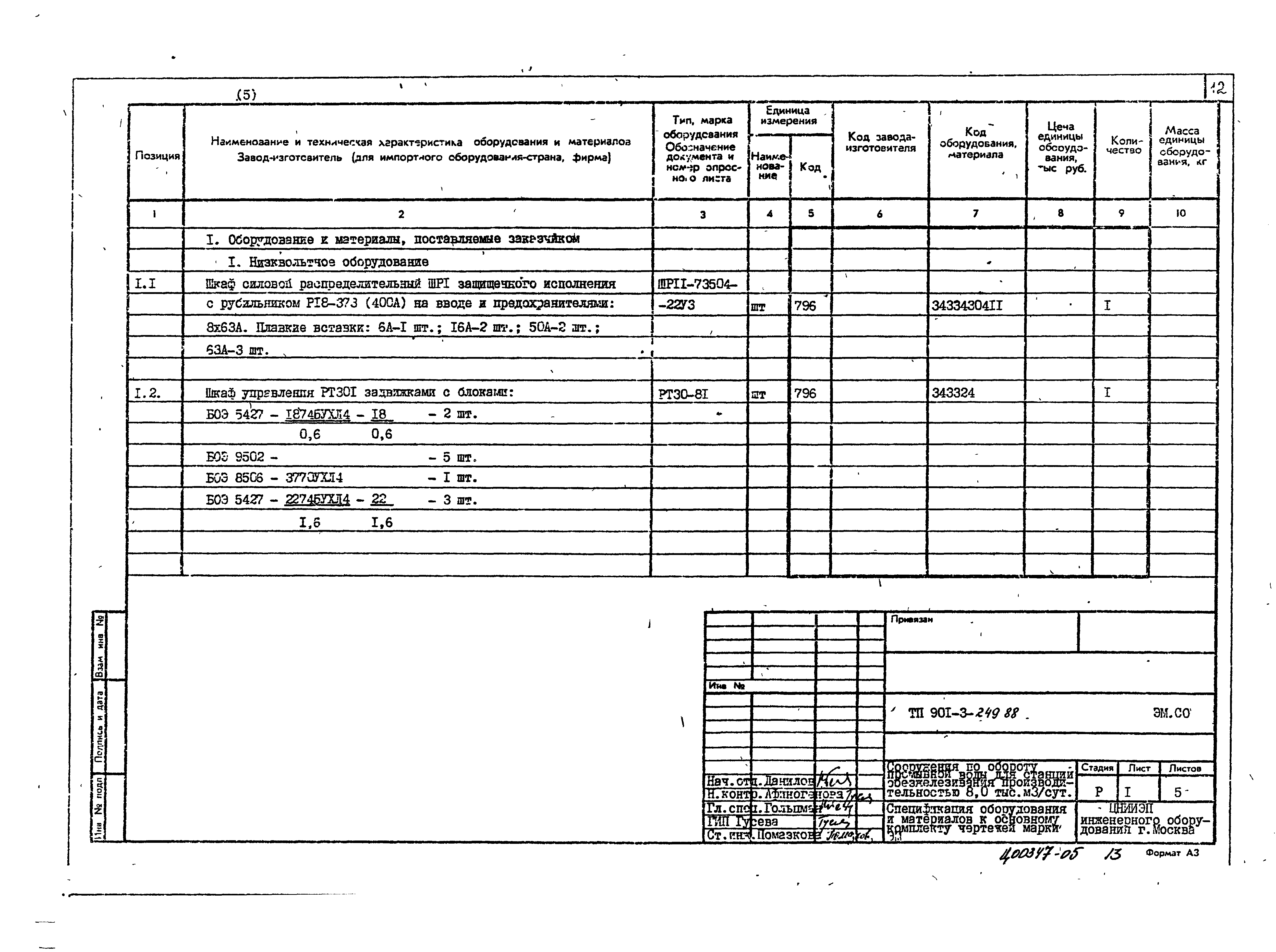 Типовой проект 901-3-249.88