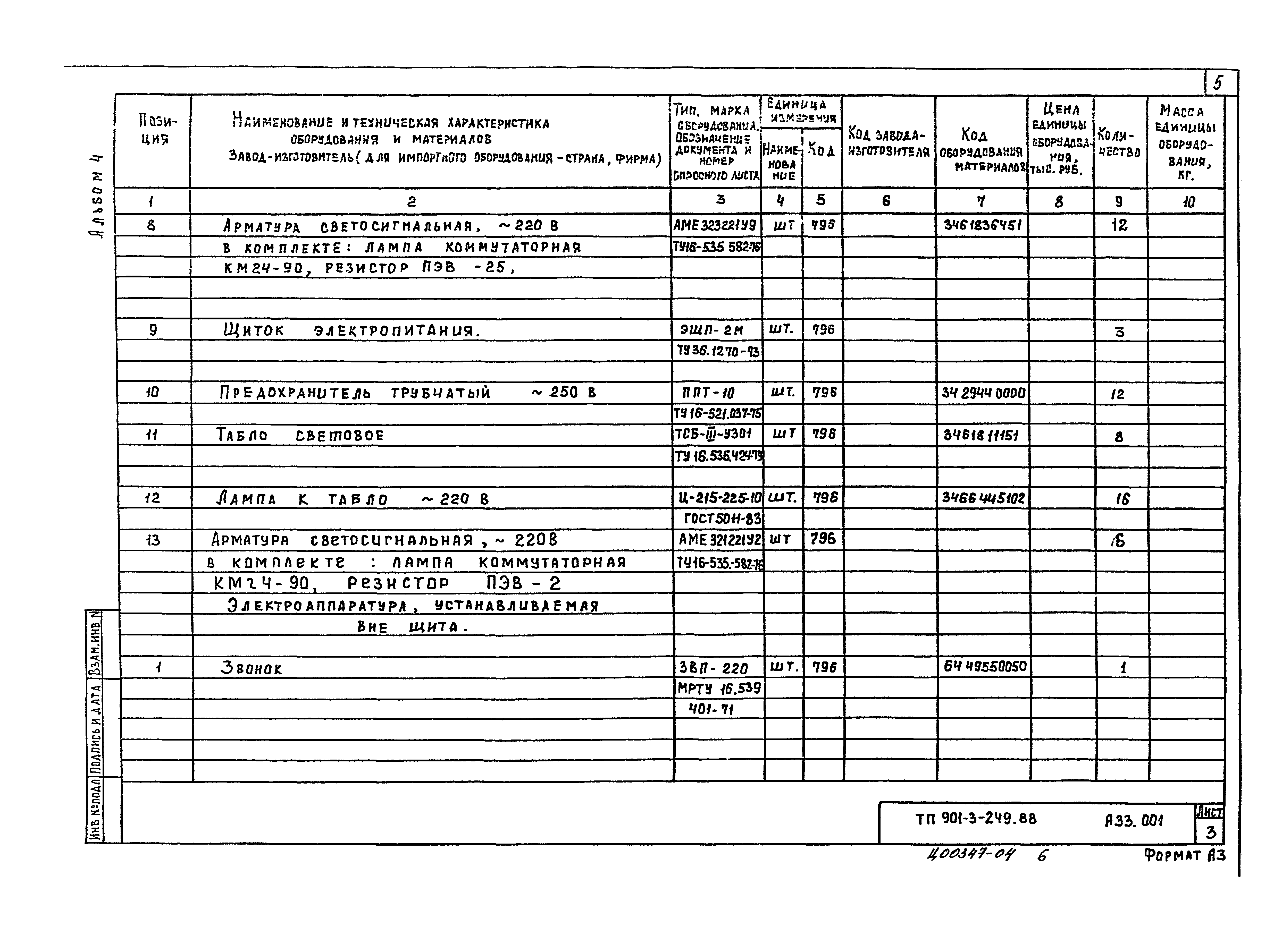 Типовой проект 901-3-249.88