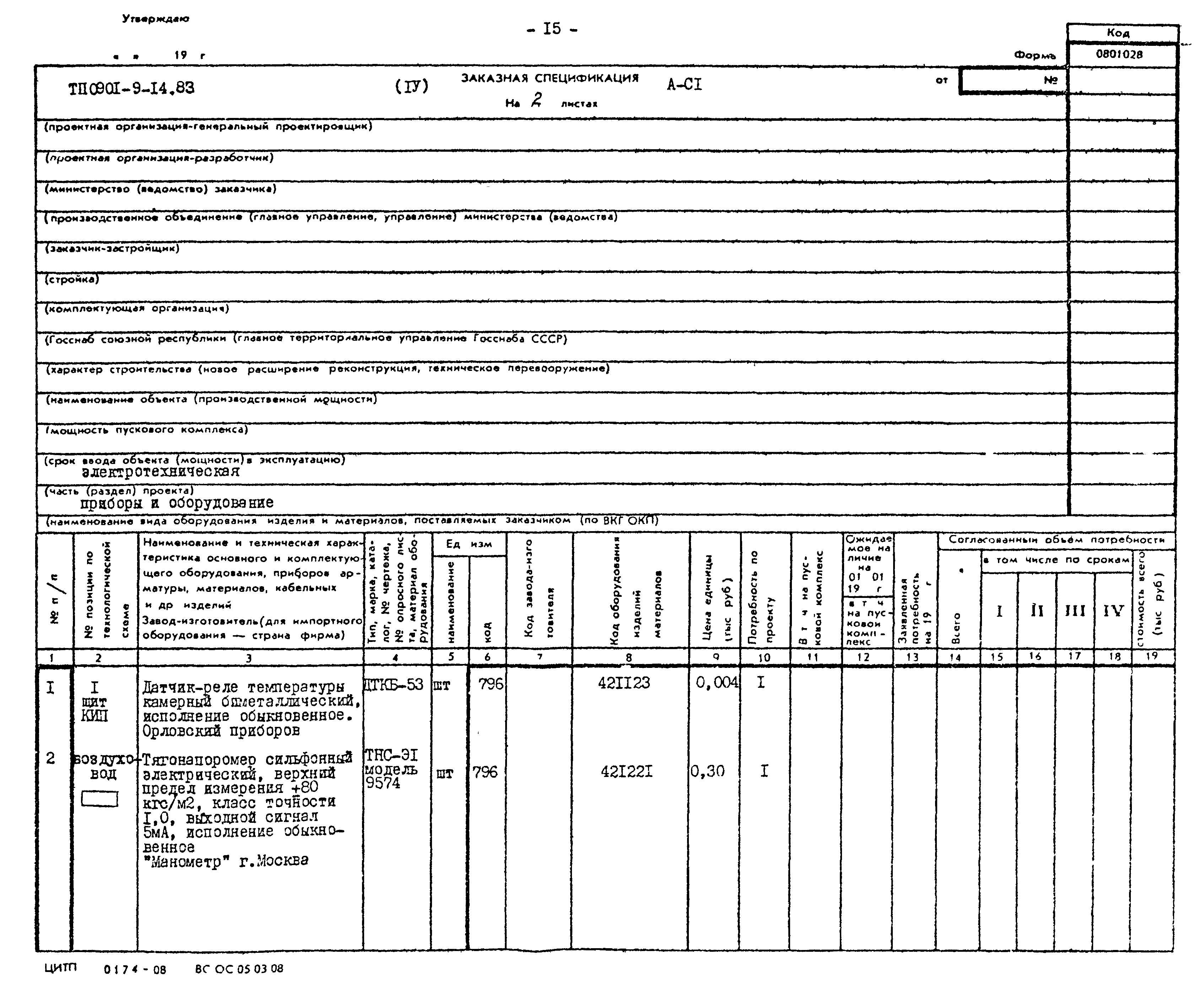 Типовой проект 0901-9-14.83