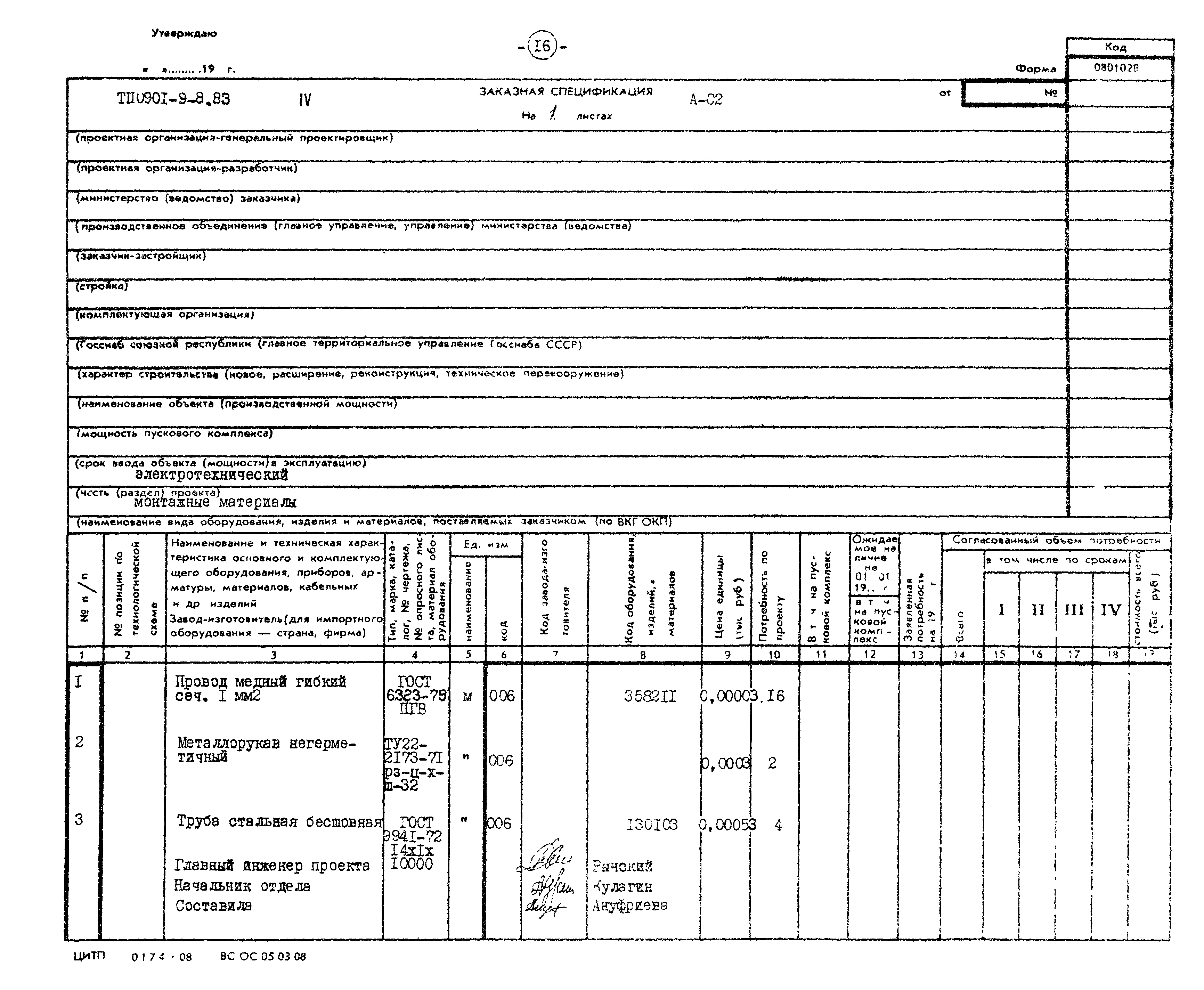 Типовой проект 0901-9-8.83