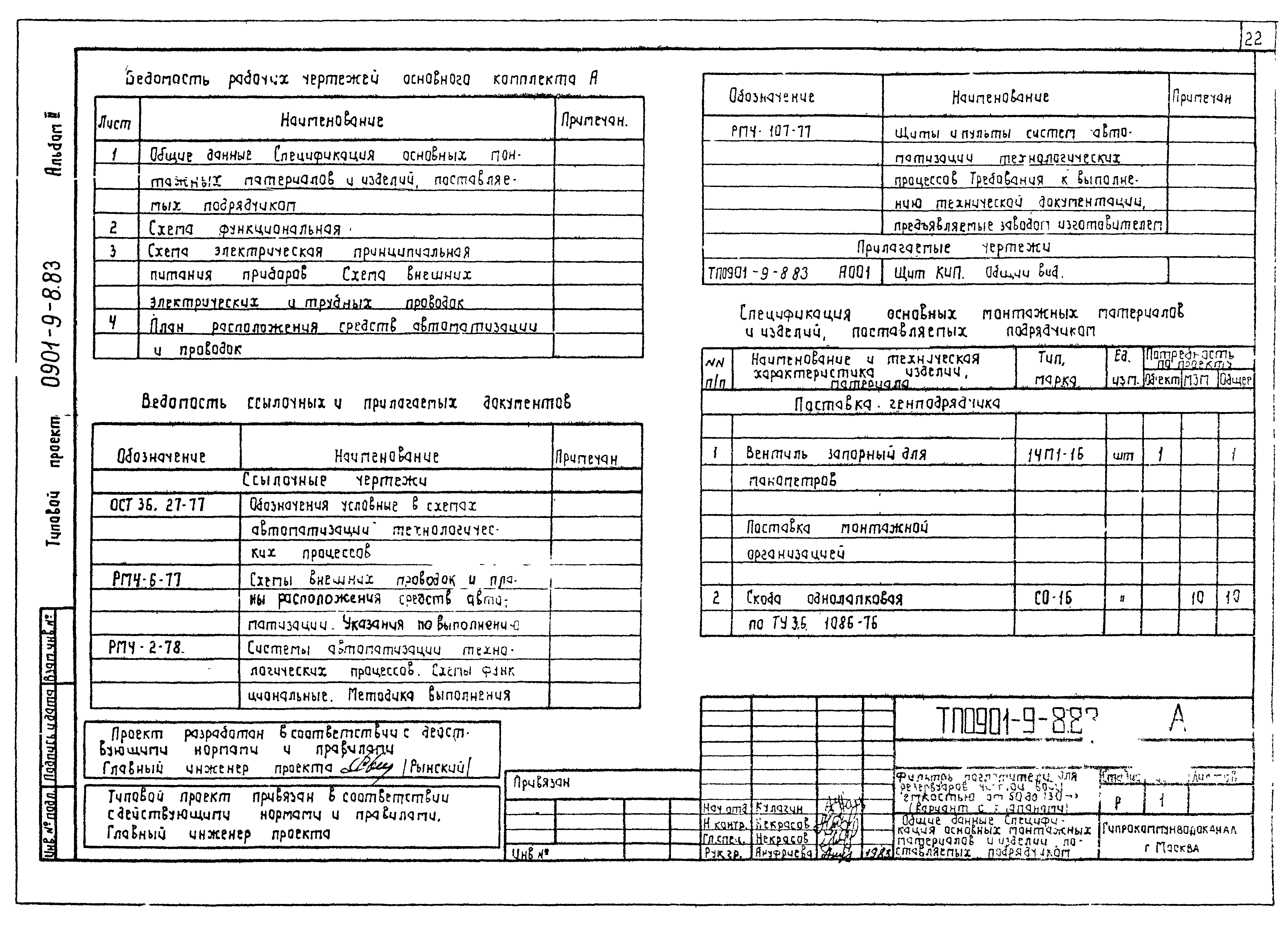 Типовой проект 0901-9-8.83