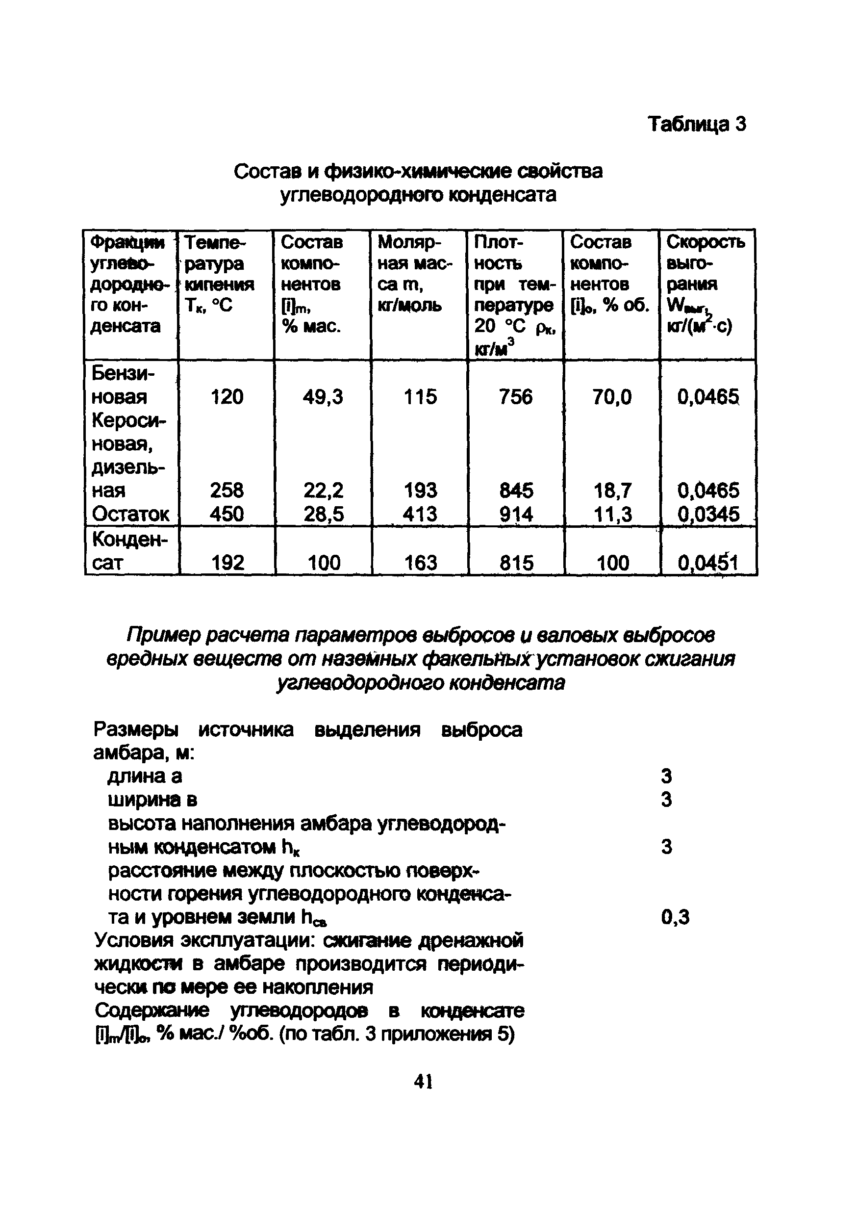 Расчет факельного выброса
