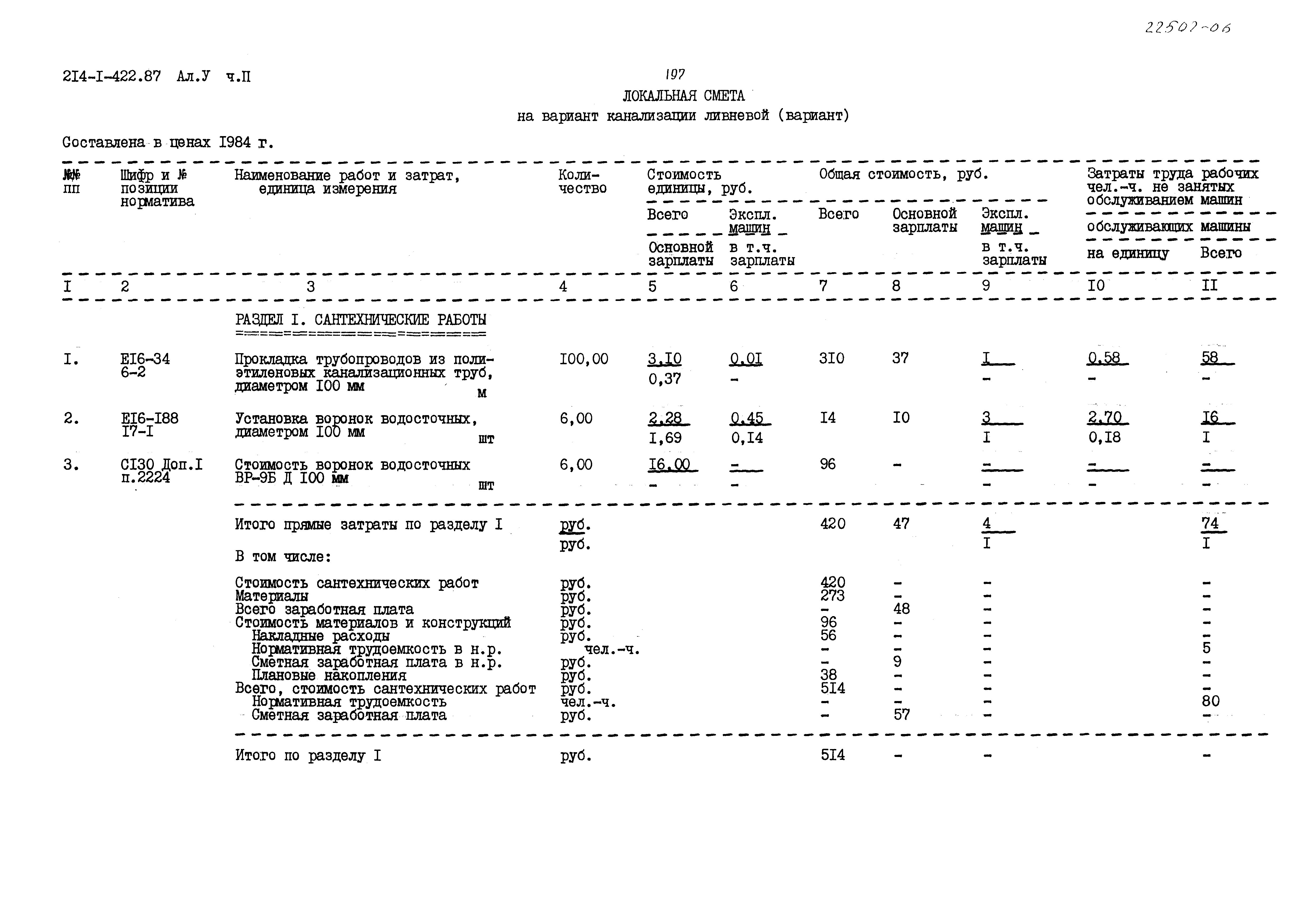 Типовой проект 214-1-422.87