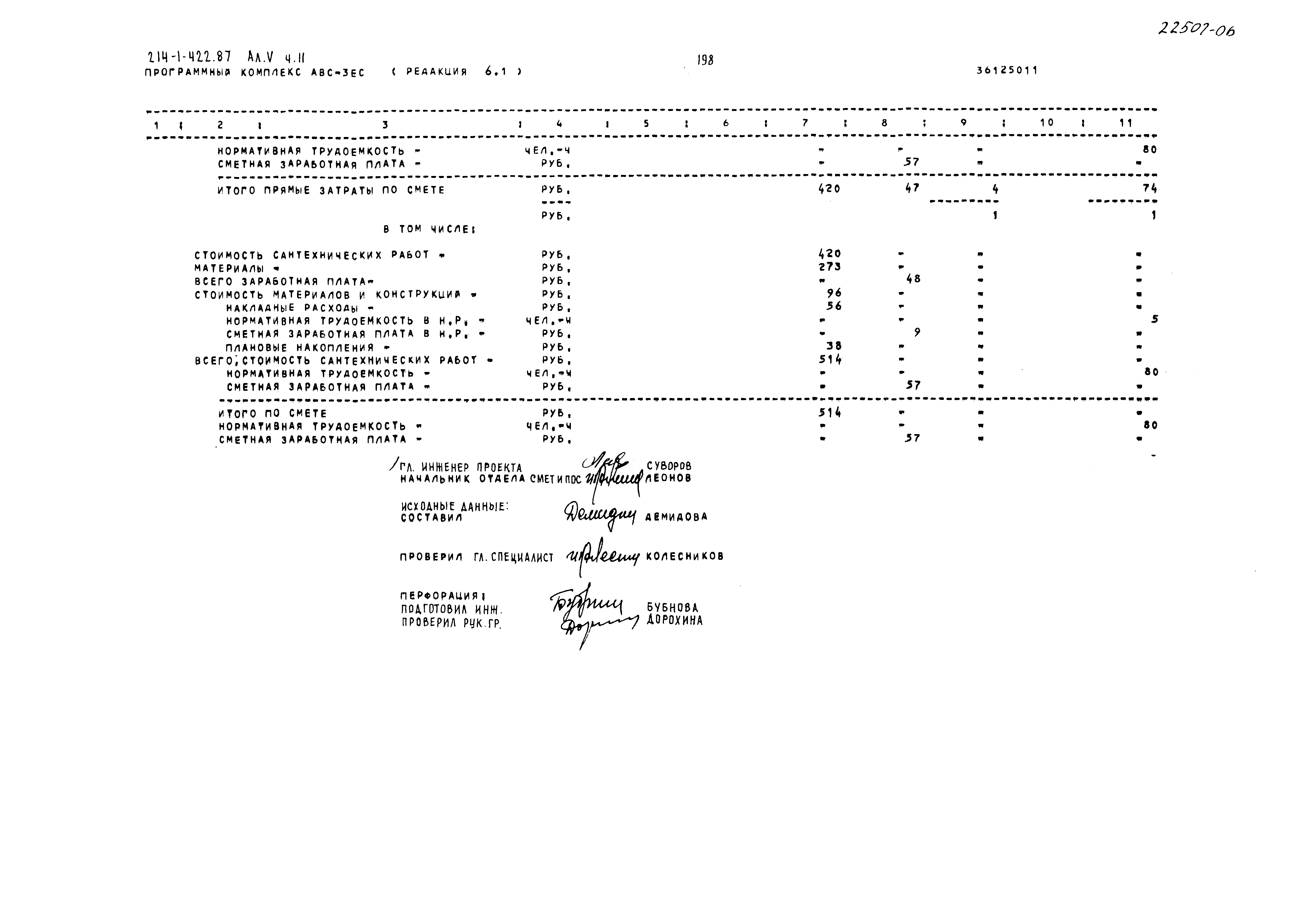 Типовой проект 214-1-422.87
