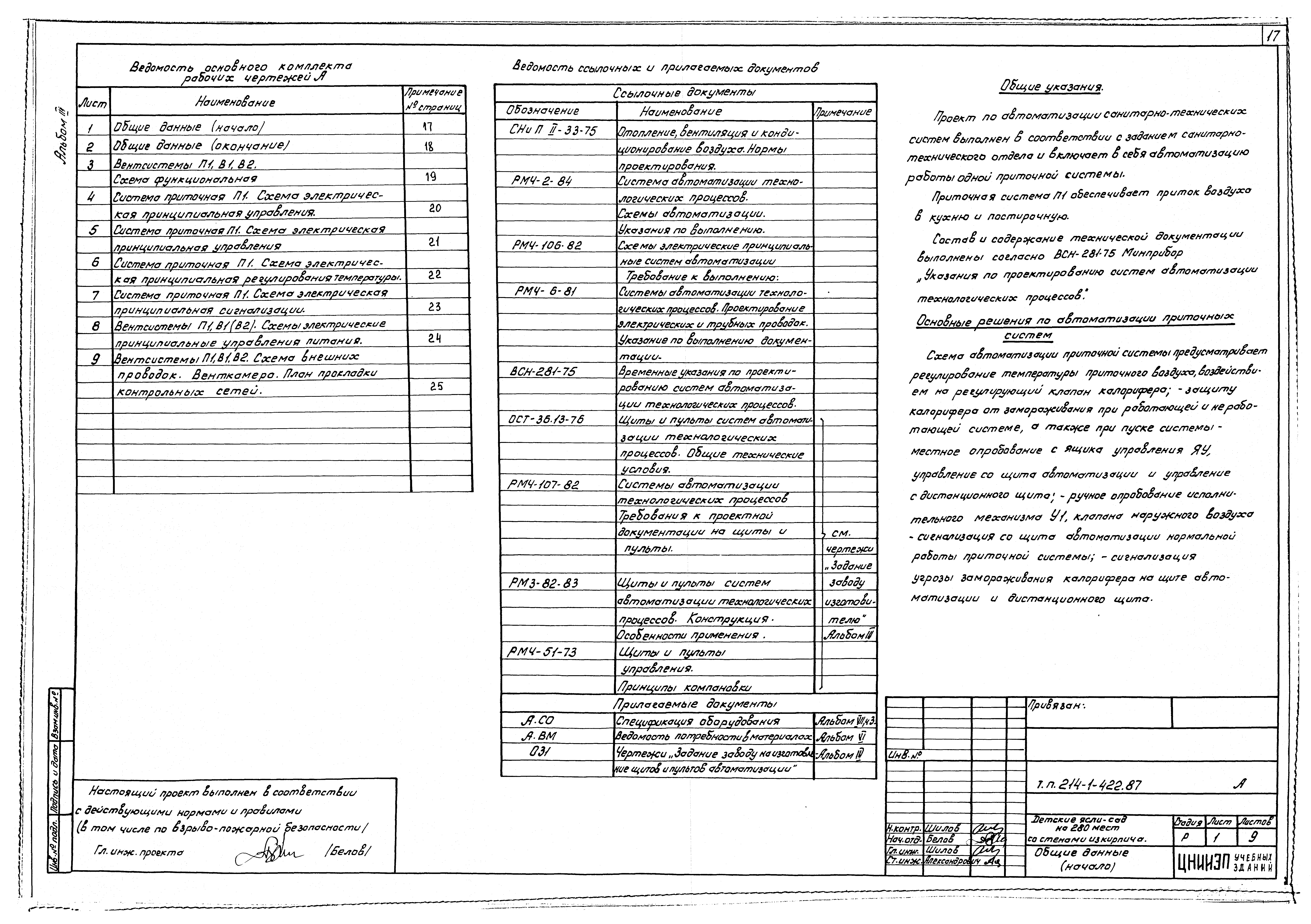 Типовой проект 214-1-422.87