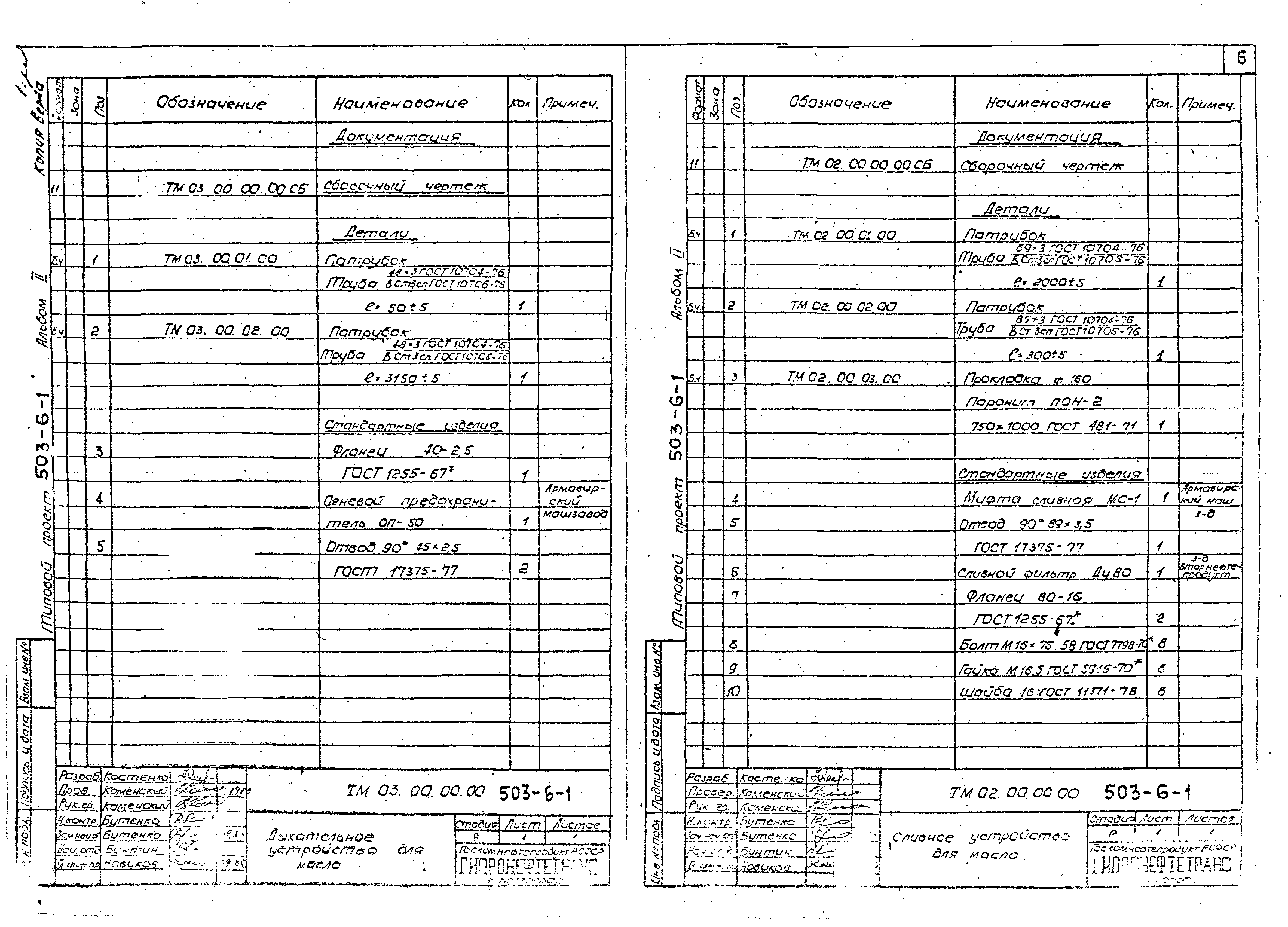 Типовой проект 503-6-1