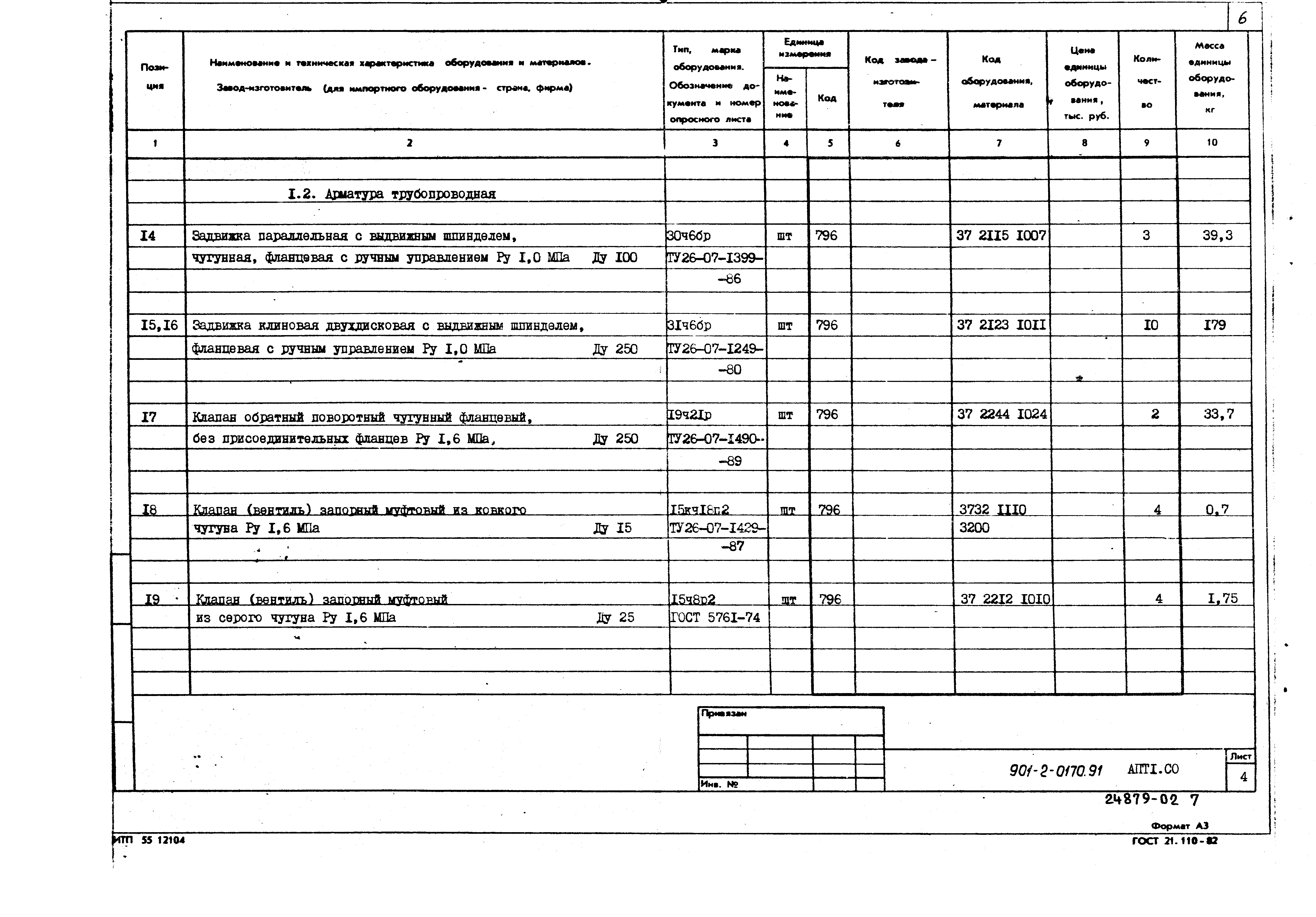 Типовые проектные решения 901-2-0170.91