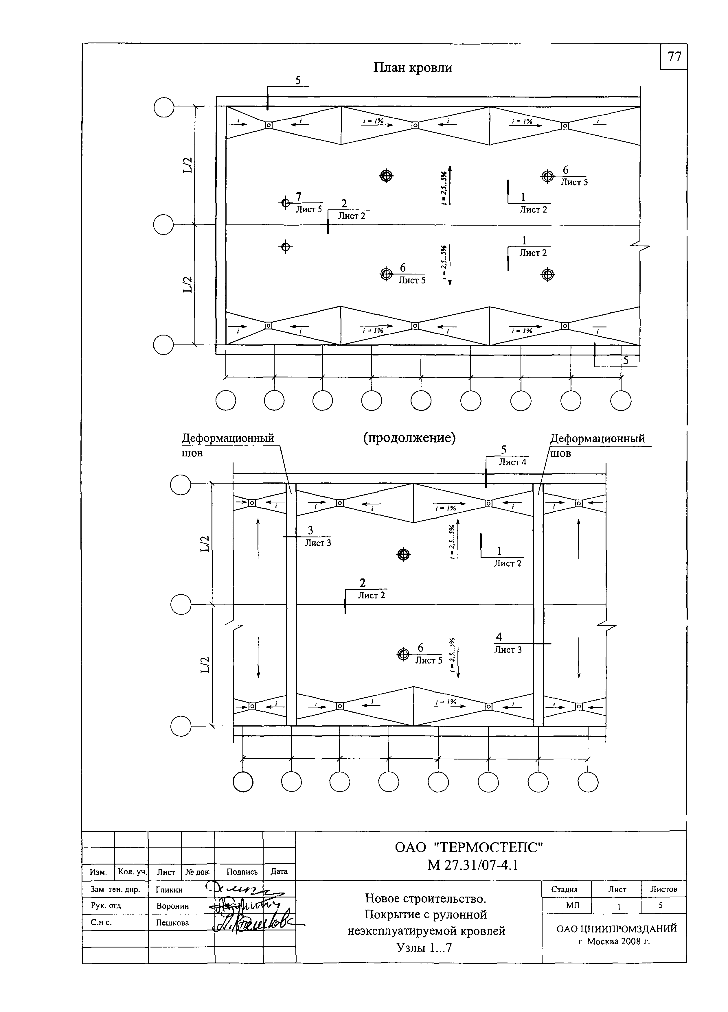 План плоской неэксплуатируемой кровли