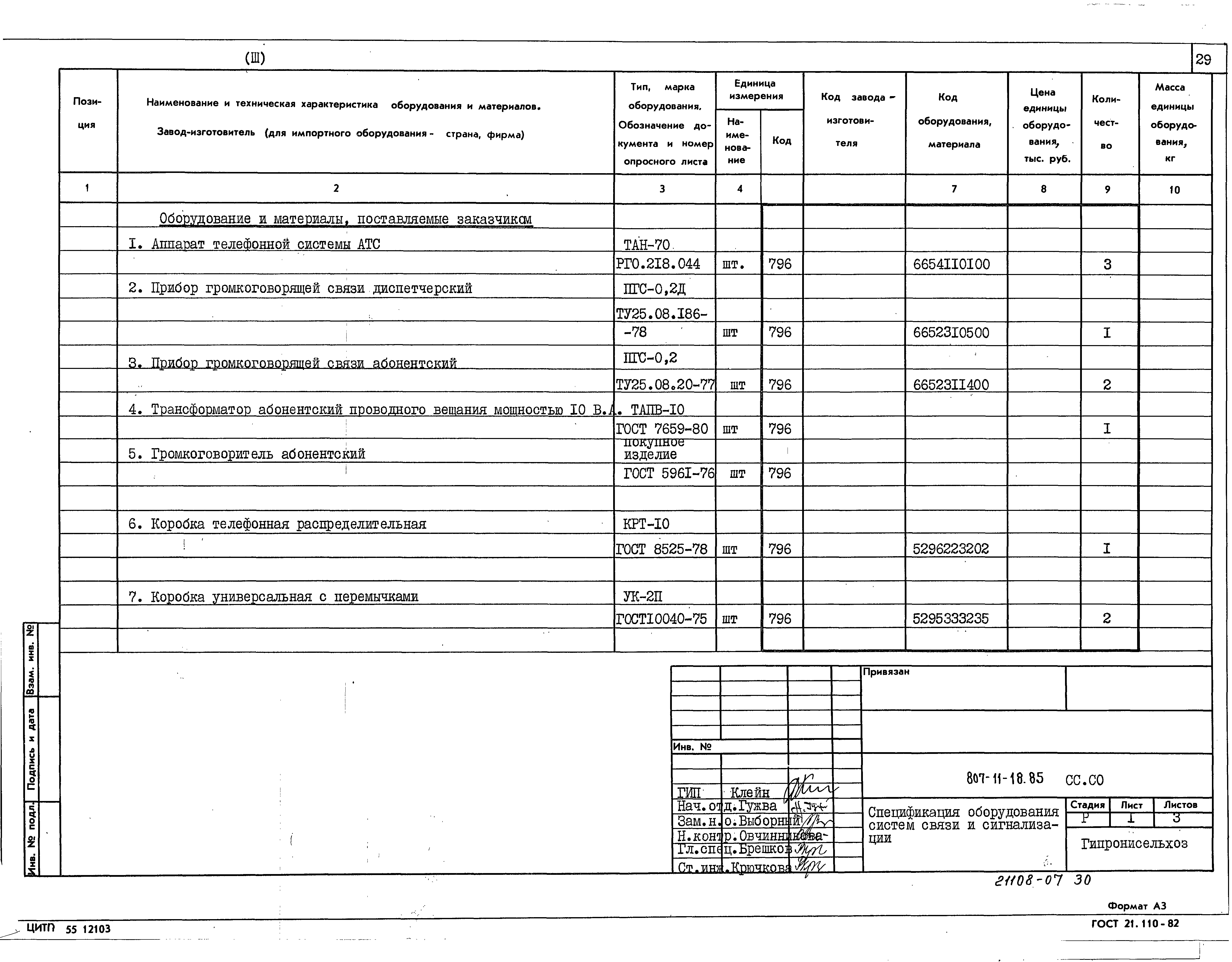 Типовой проект 807-11-18.85