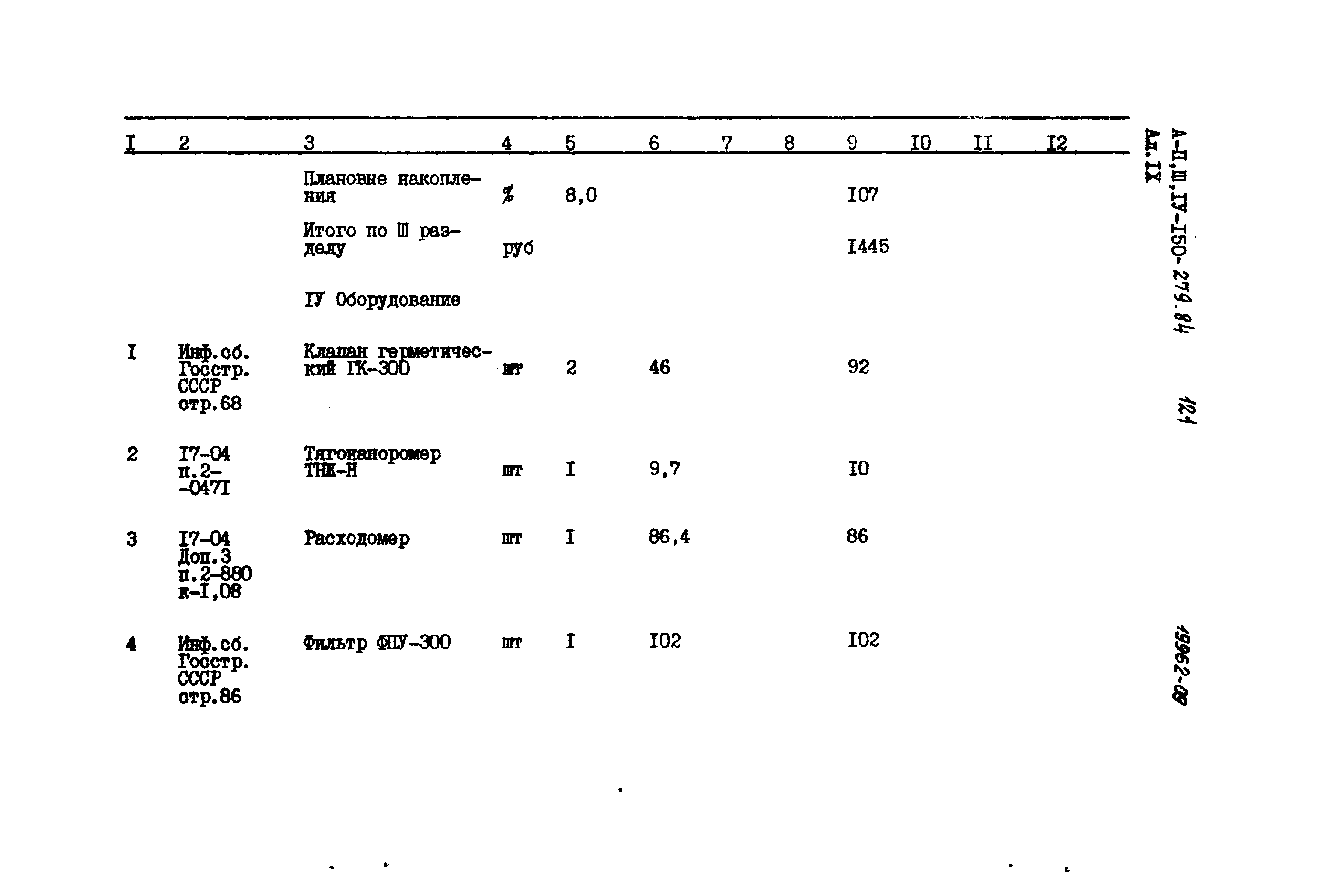 Типовой проект A-II,III,IV-150-279.84