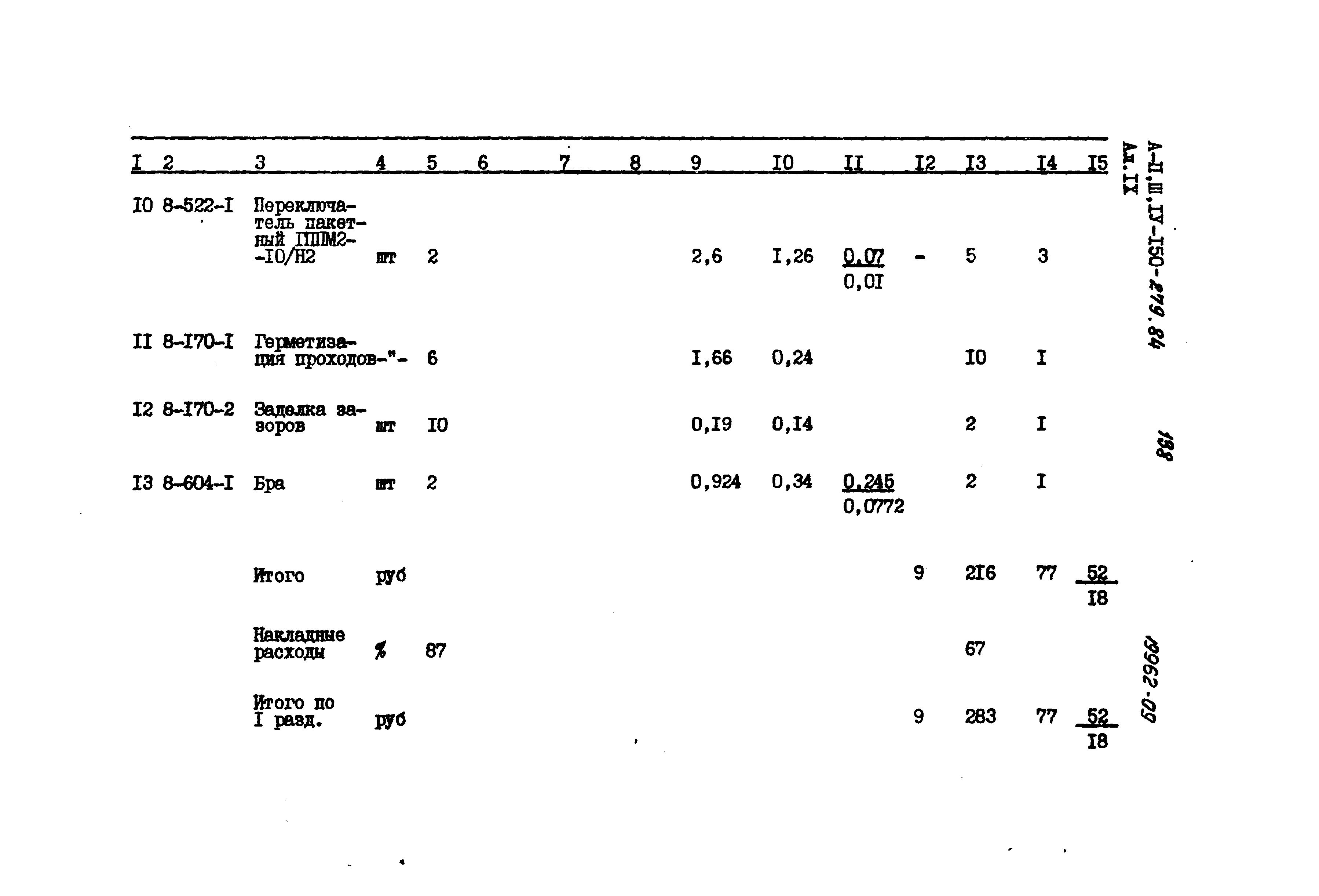 Типовой проект A-II,III,IV-150-279.84