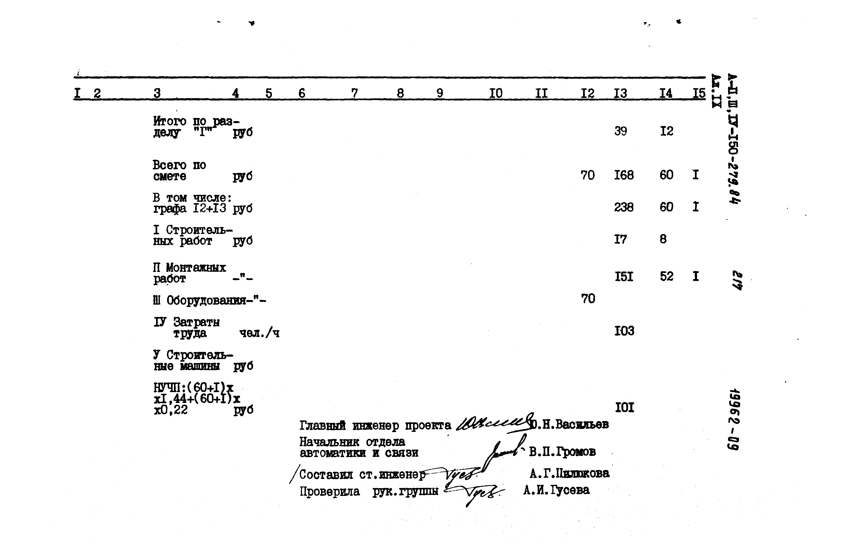 Типовой проект A-II,III,IV-150-279.84