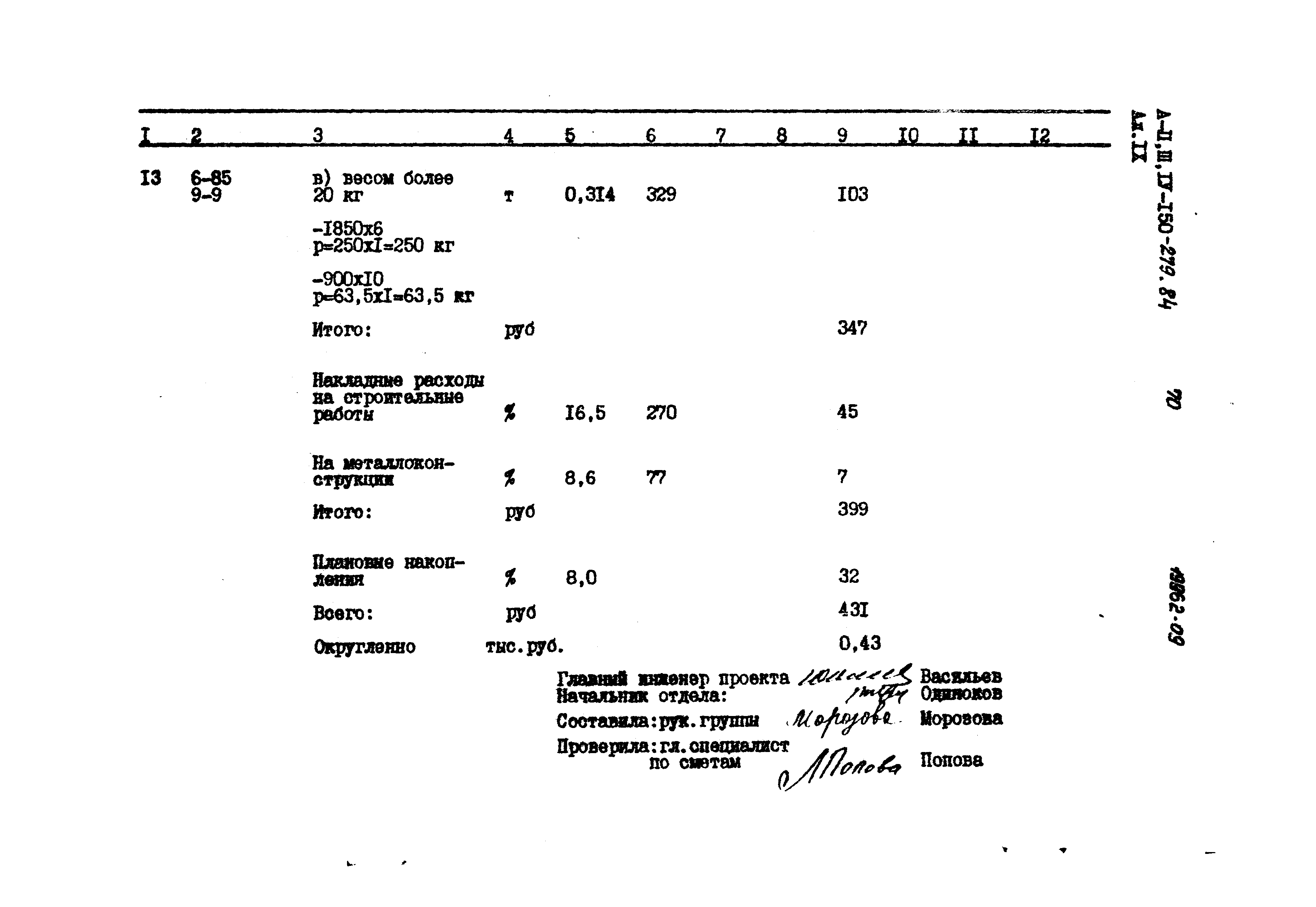 Типовой проект A-II,III,IV-150-279.84