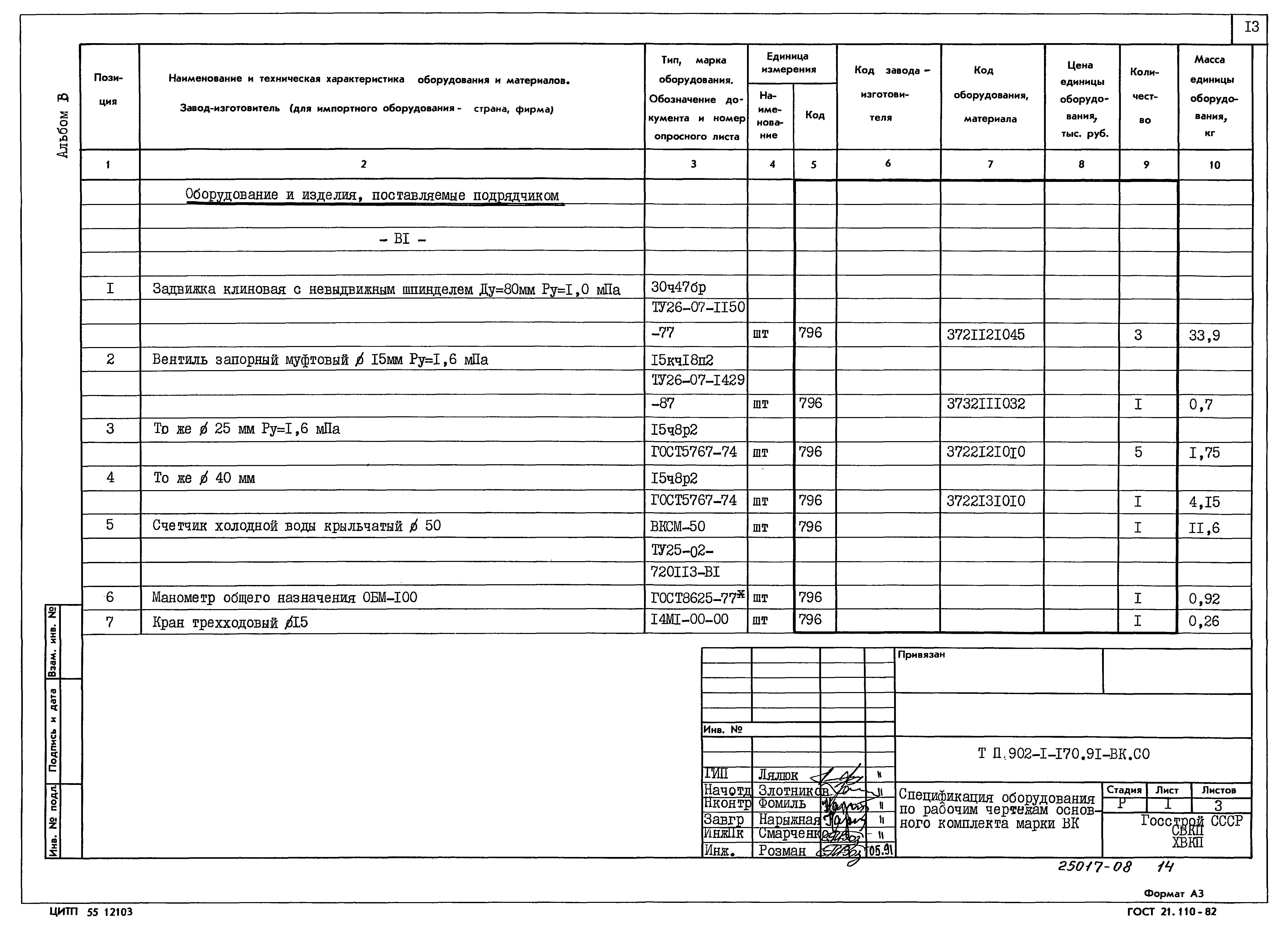 Типовой проект 902-1-170.91