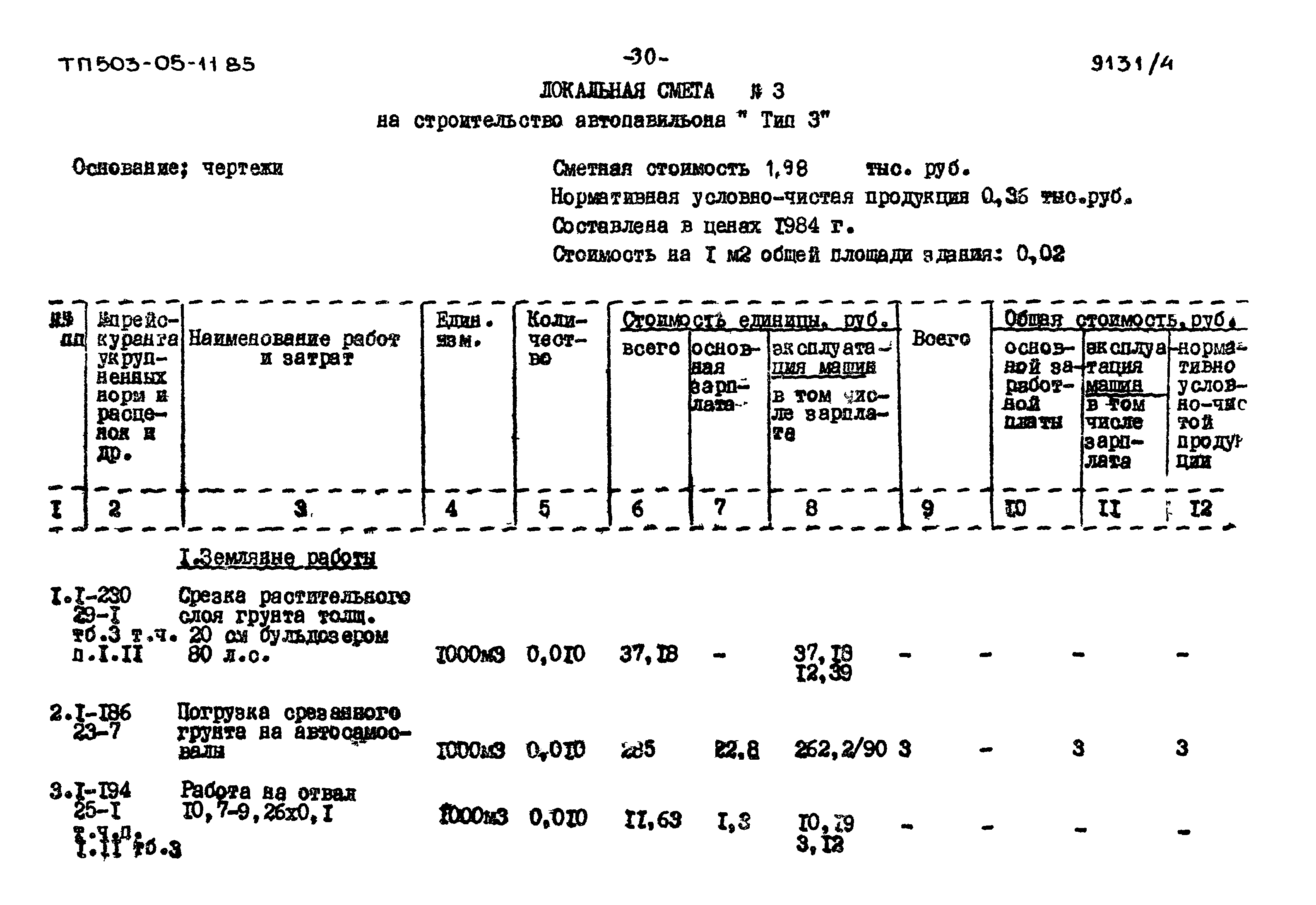 Скачать Типовой проект 503-05-11.85 Альбом IV. Сметы и ведомости  потребности в материалах