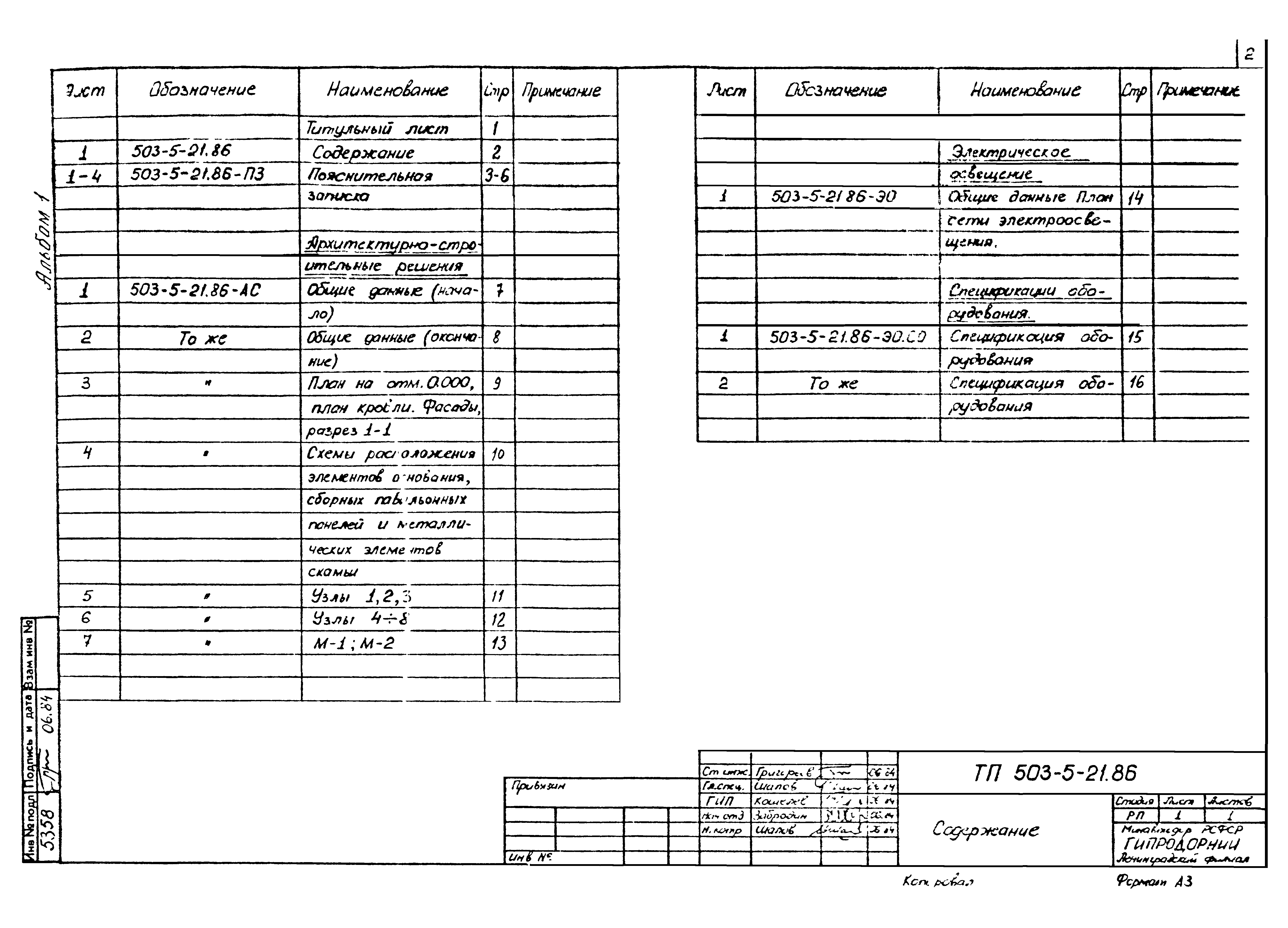 Типовой проект 503-5-21.86