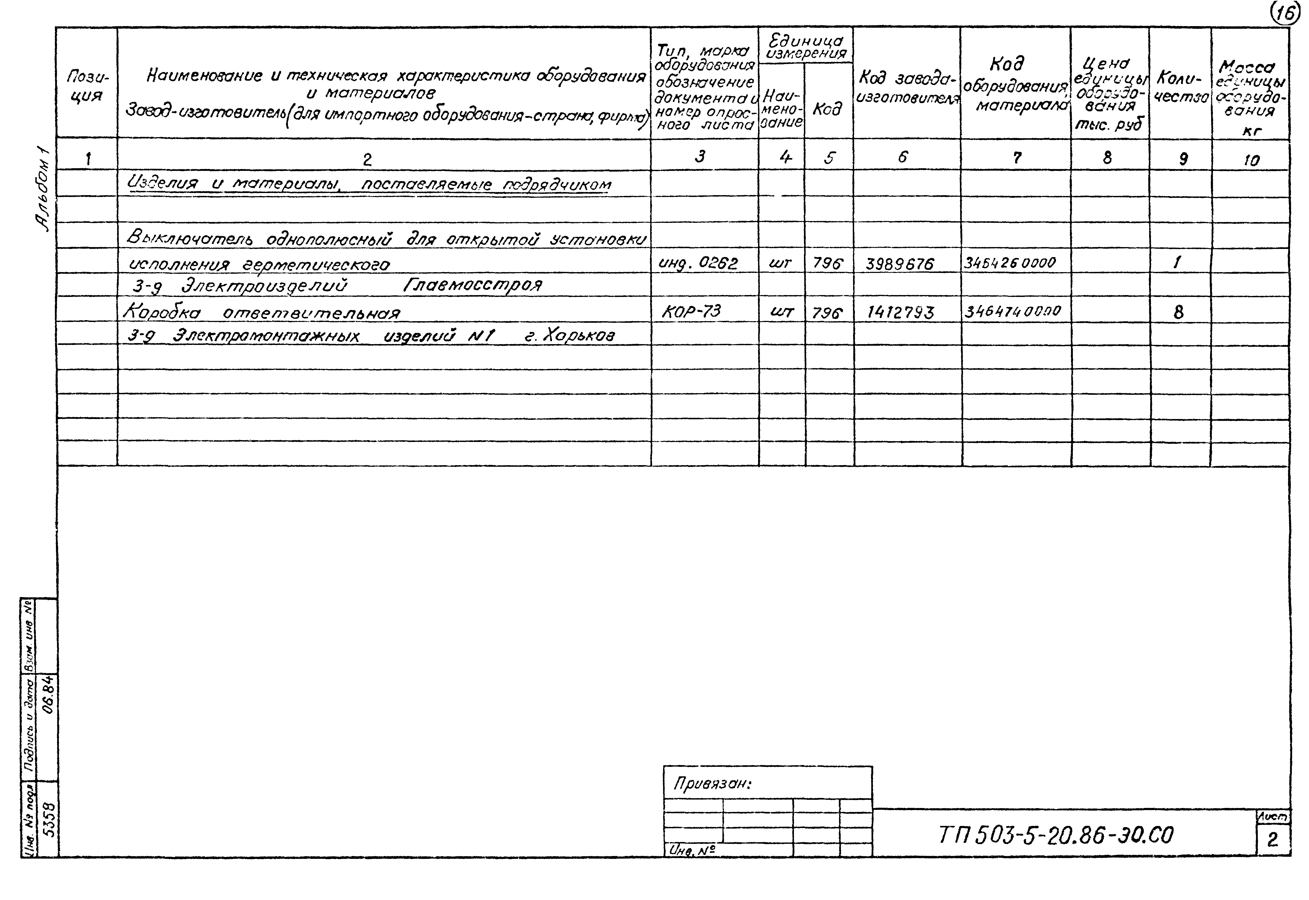 Типовой проект 503-5-20.86