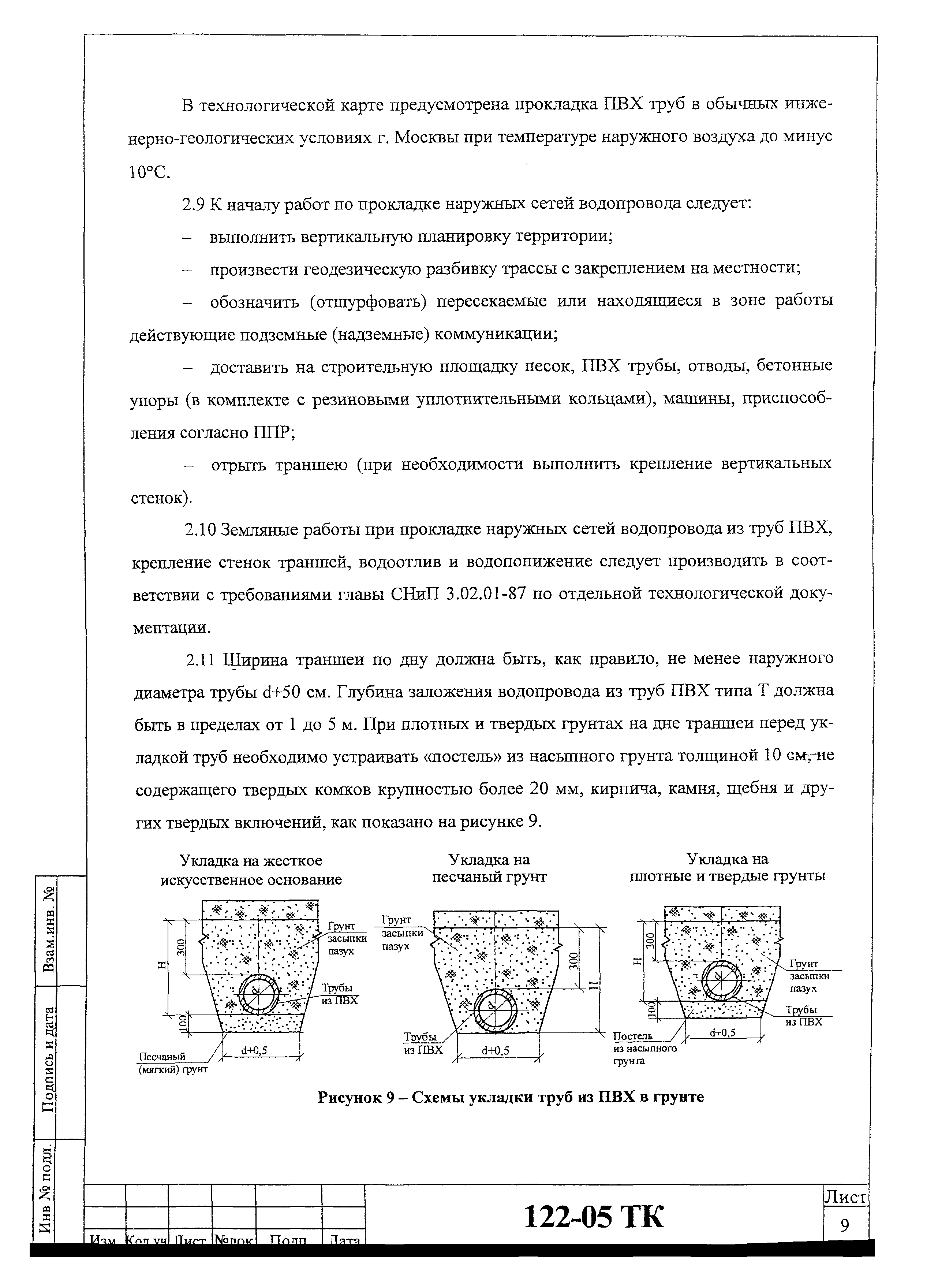 Технологическая карта 122-05 ТК