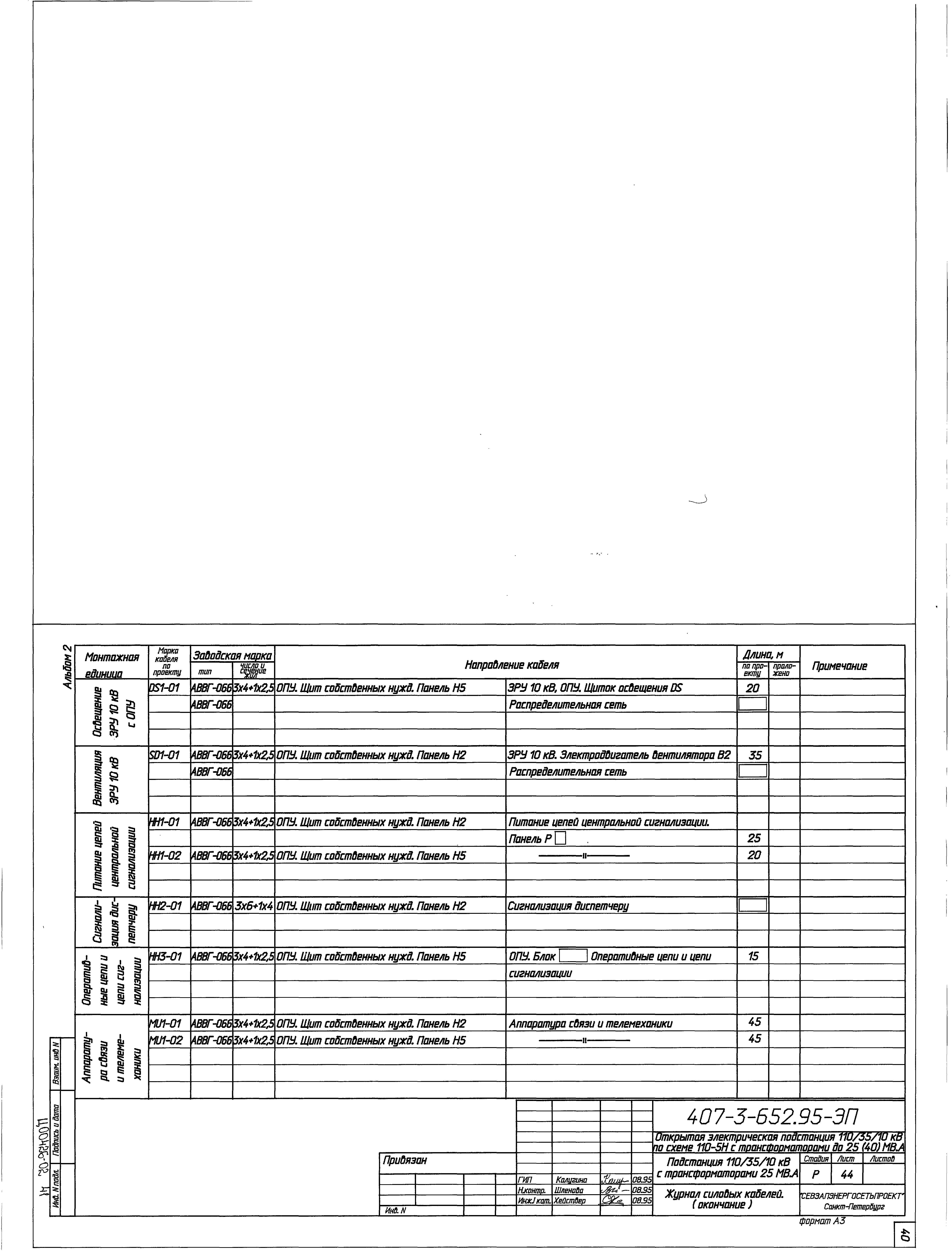 Типовой проект 407-3-652.95