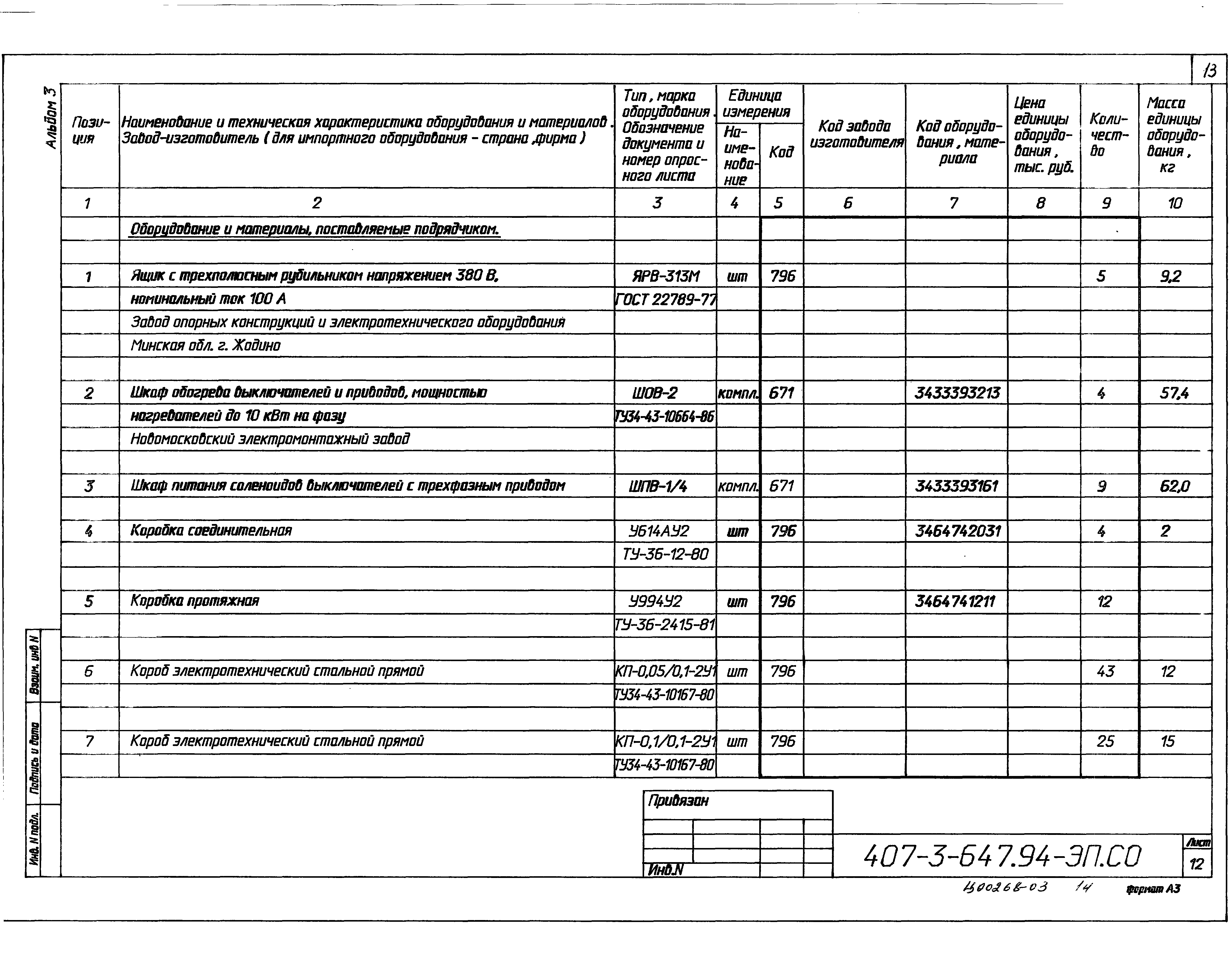 Типовой проект 407-3-647.94