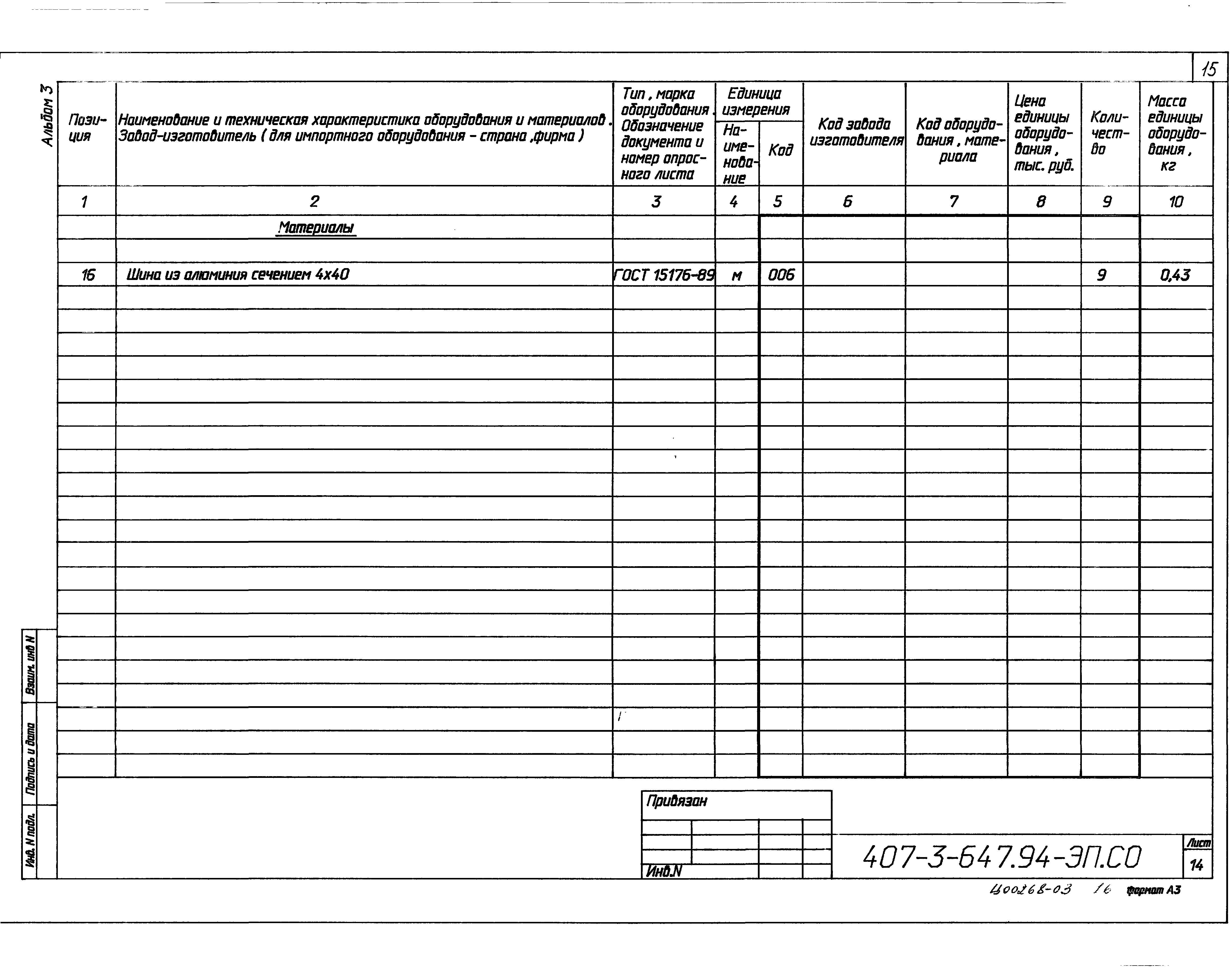 Типовой проект 407-3-647.94