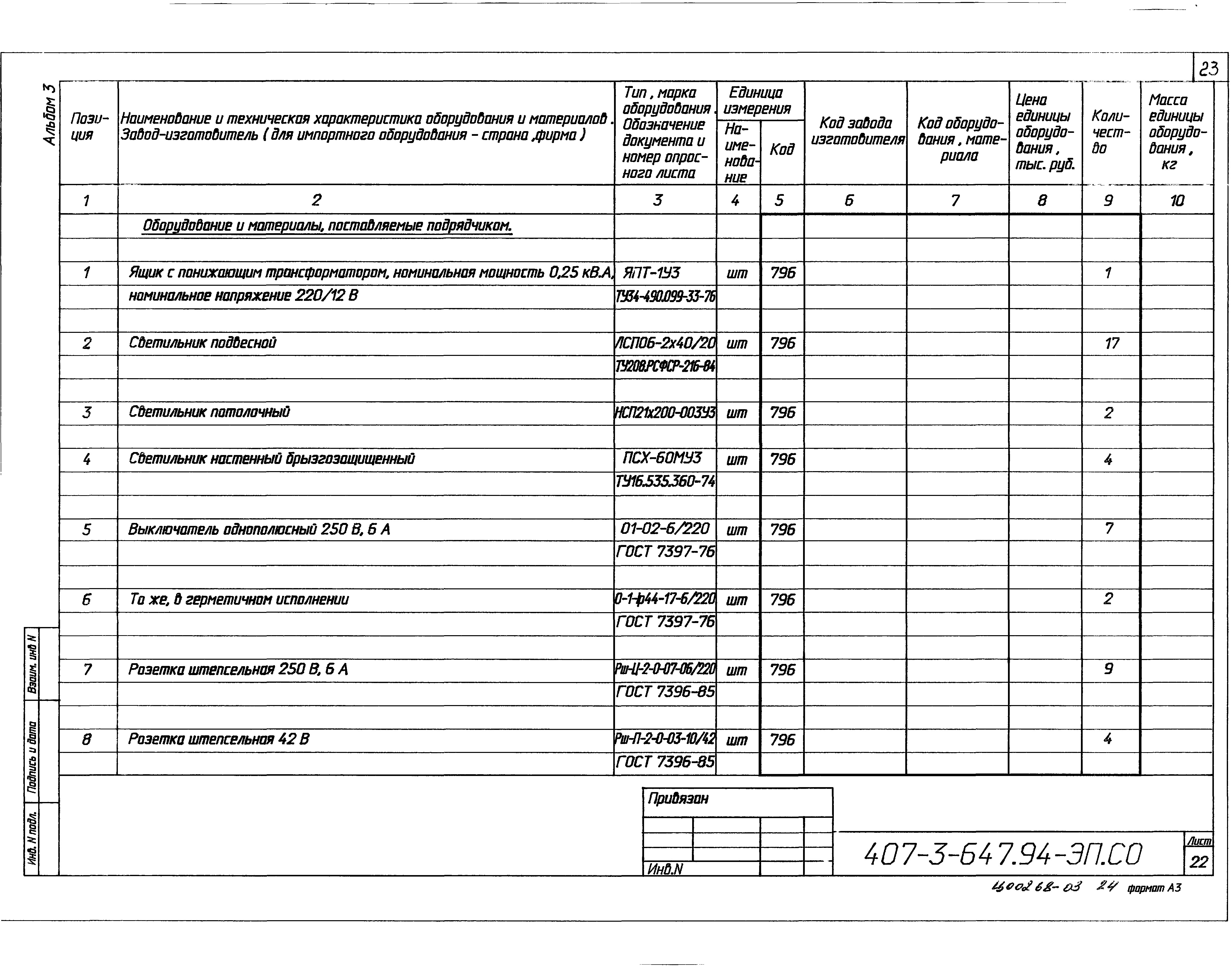Типовой проект 407-3-647.94