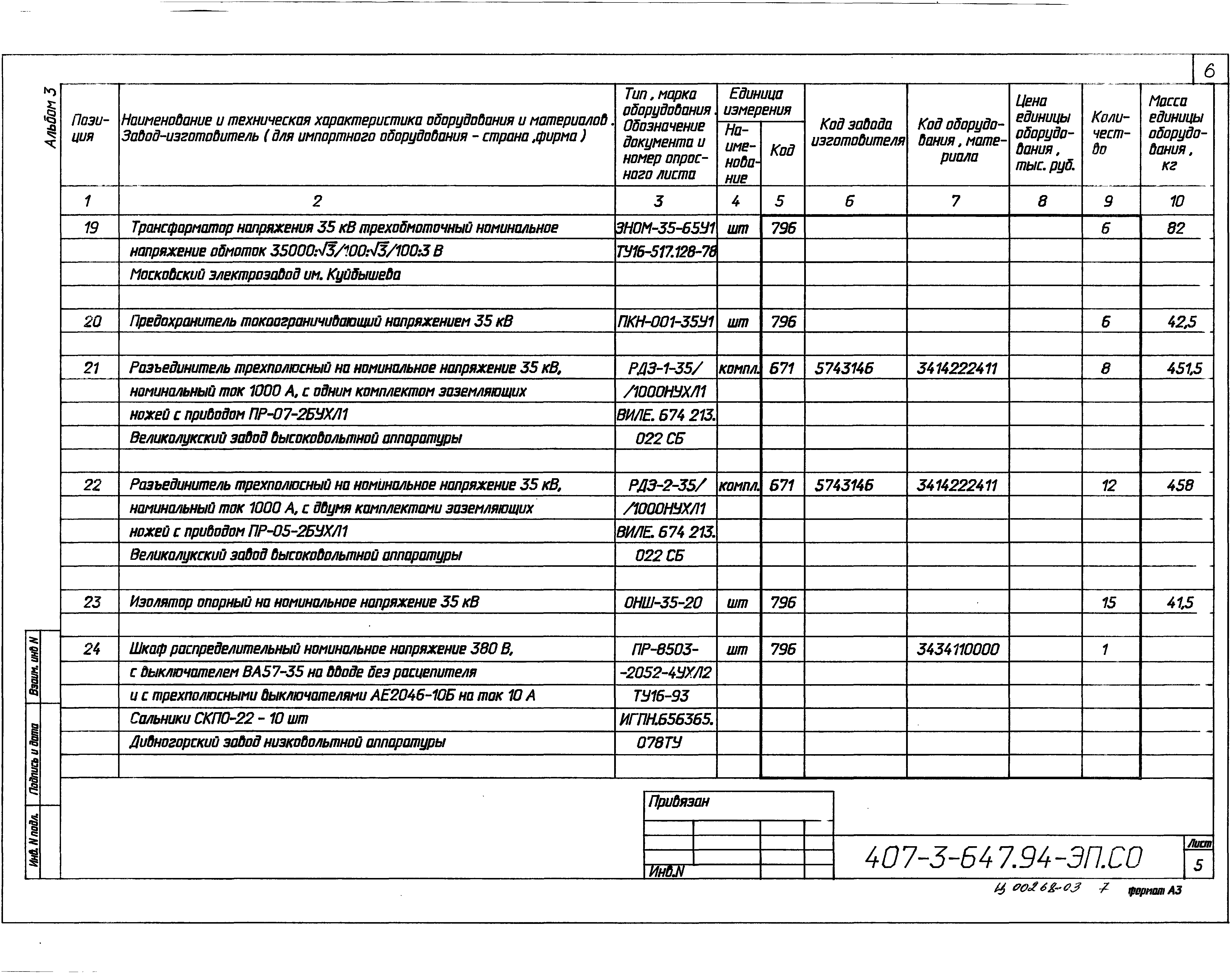 Типовой проект 407-3-647.94