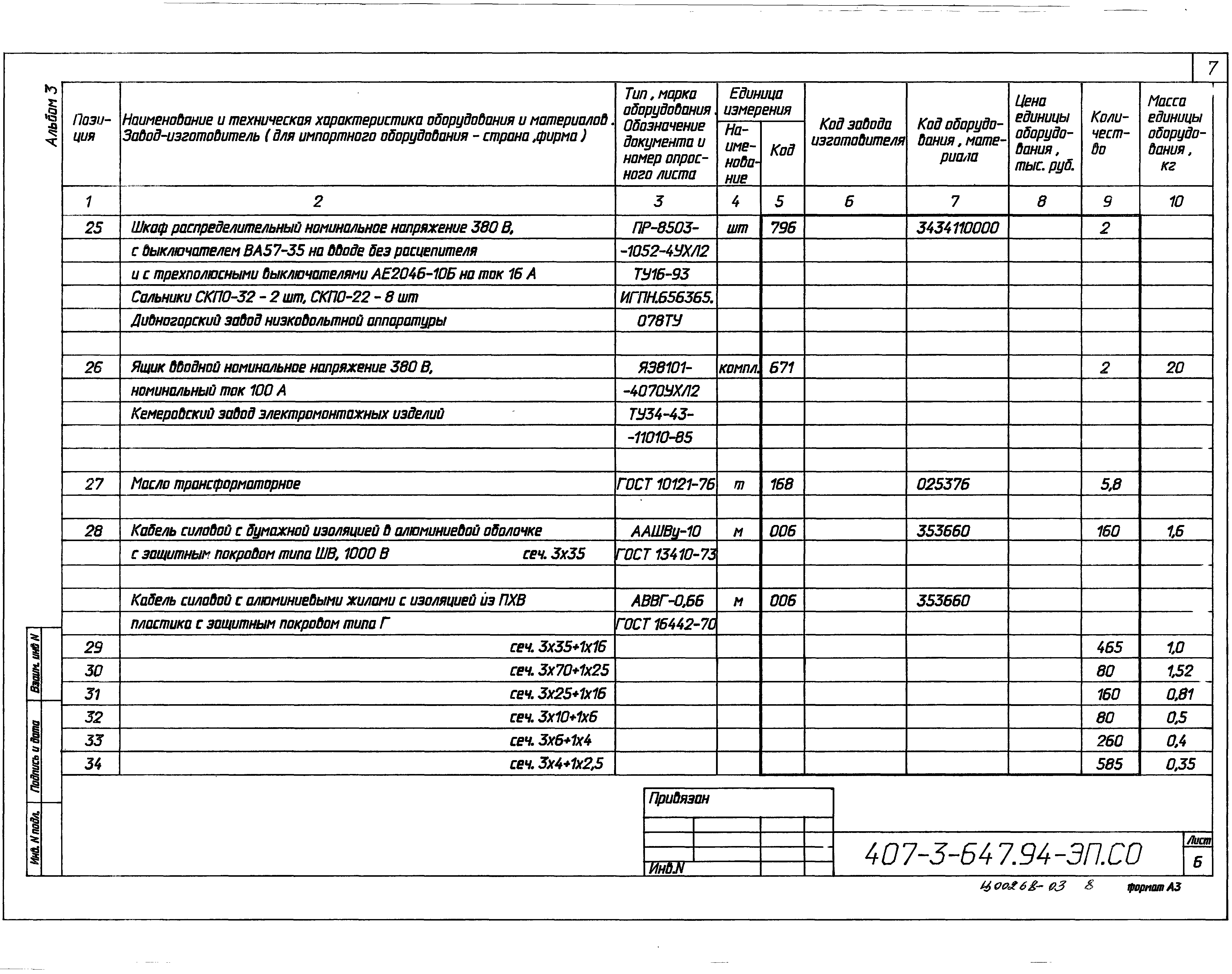 Типовой проект 407-3-647.94