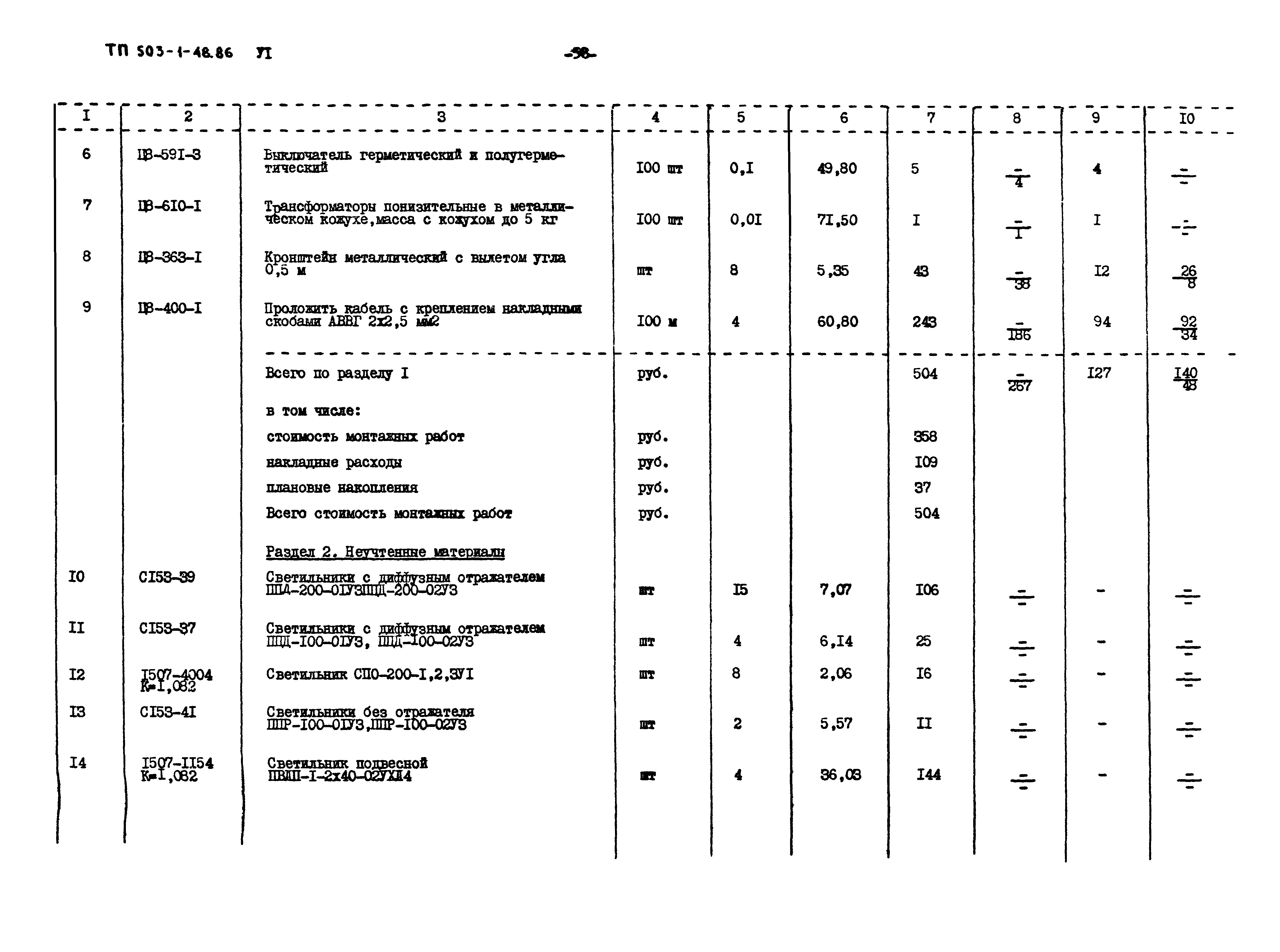 Типовой проект 503-1-48.86