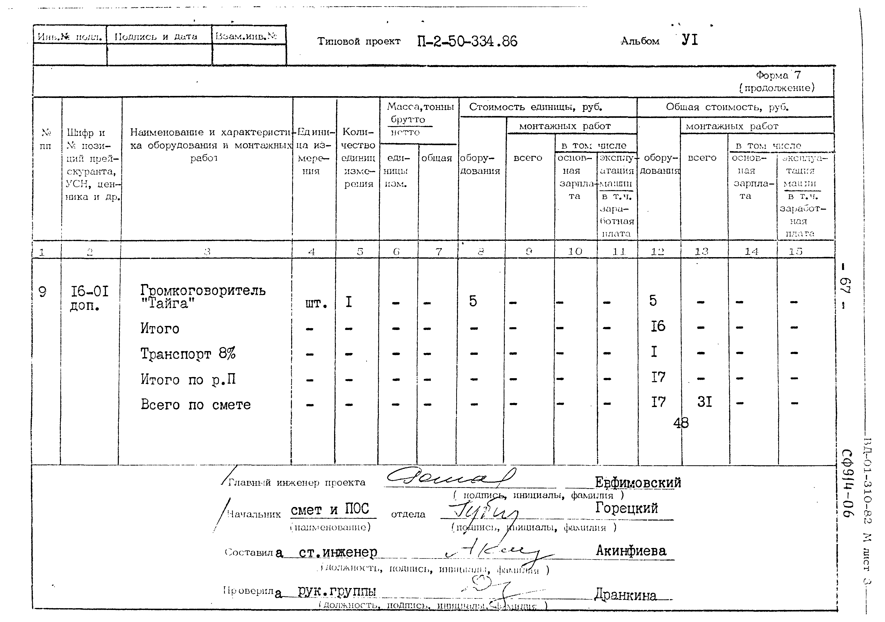 Типовой проект П-2-50-334.86