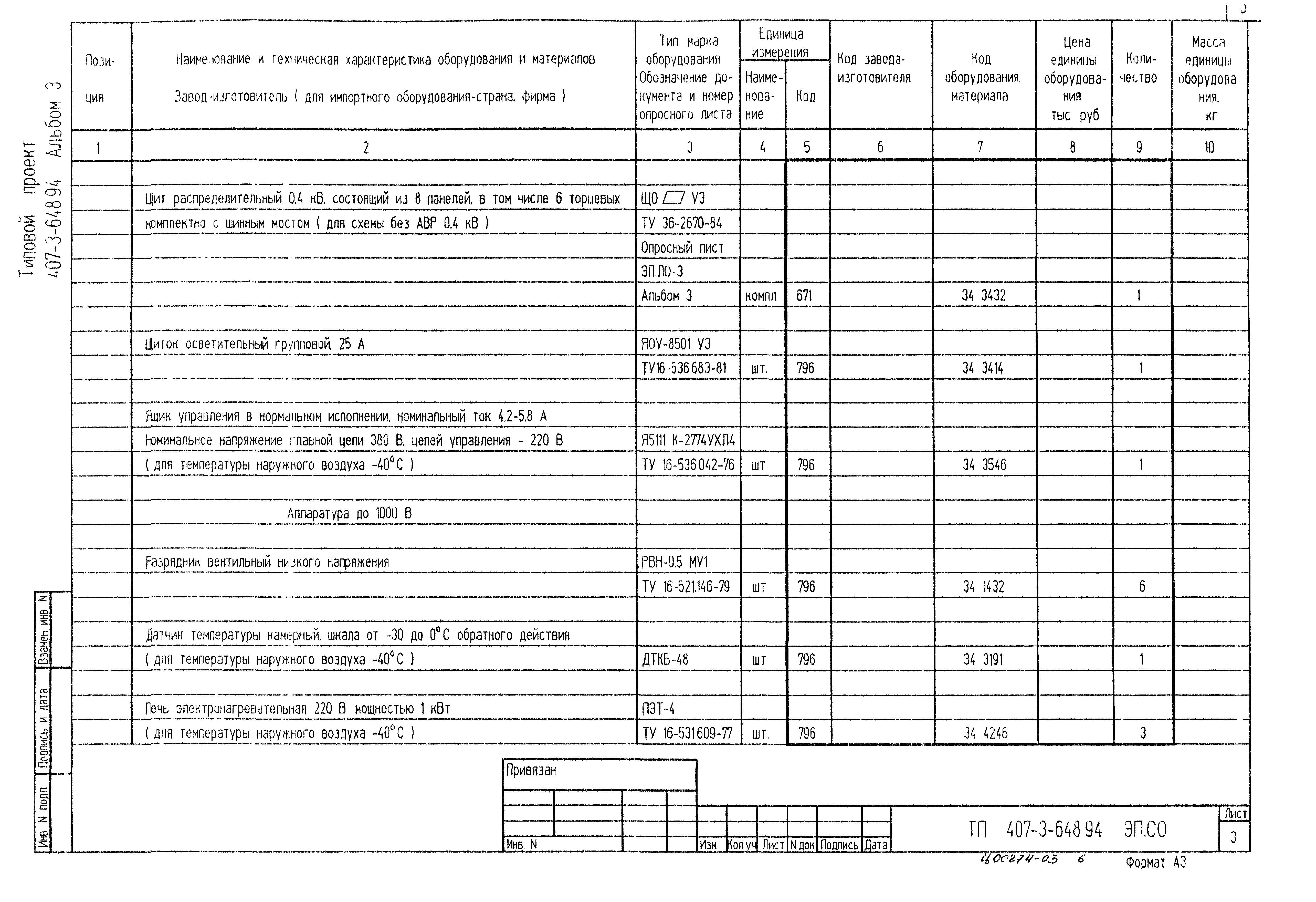 Типовой проект 407-3-648.94